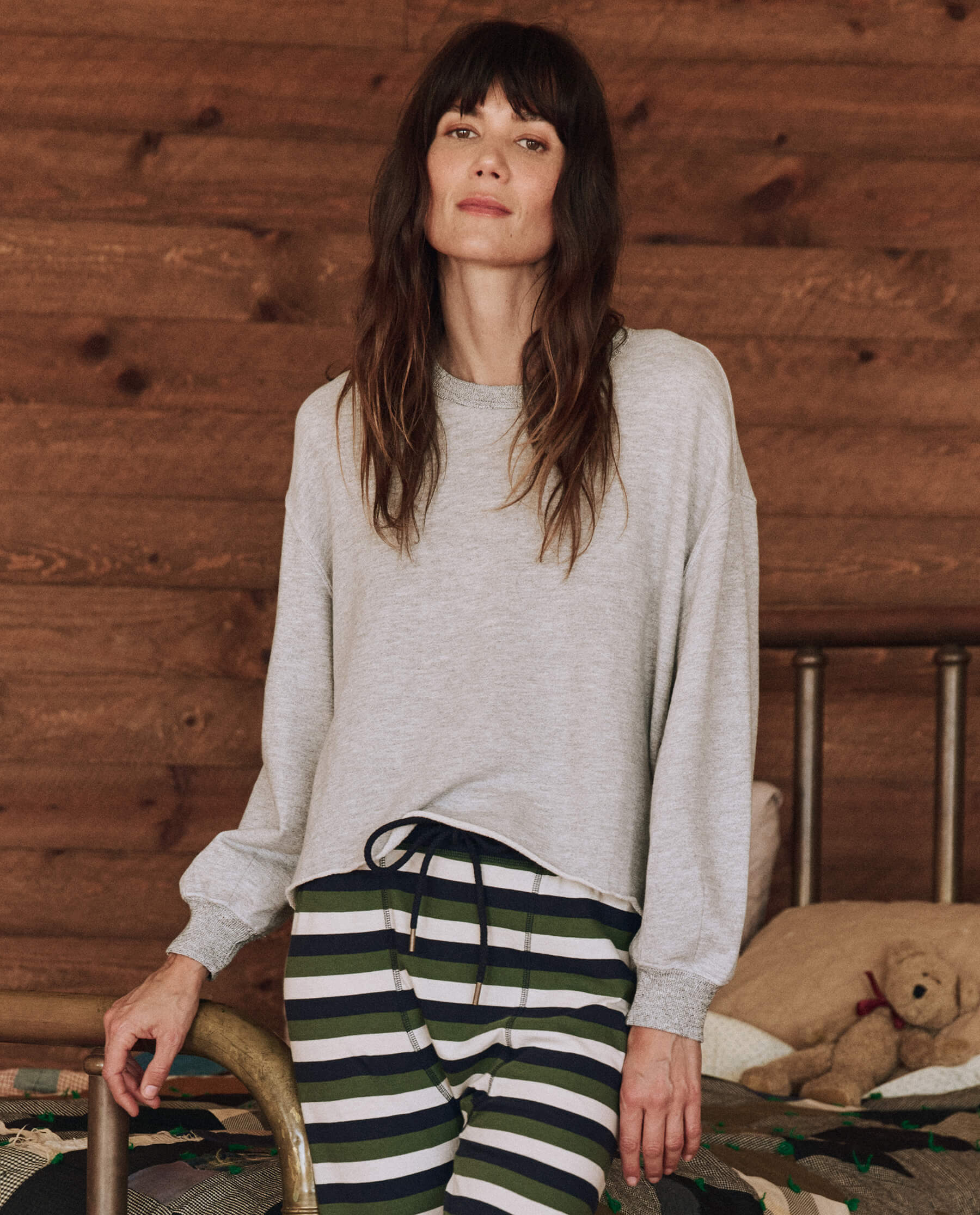 Cozy Sleep Cut Off Sweatshirt - Light Heather Grey | Comfortable Loungewear for Relaxing at Home & Casual Outings