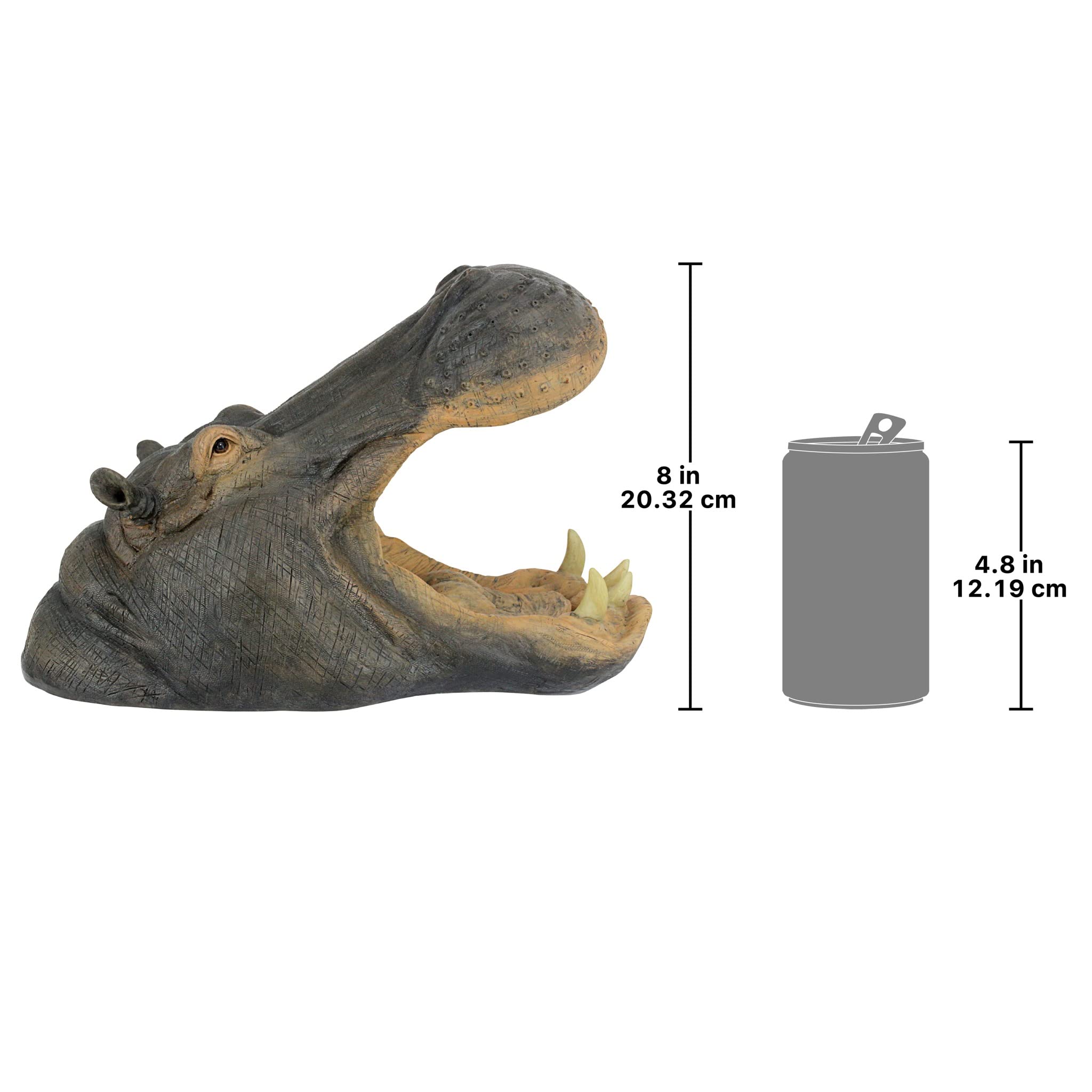 Design Toscano Huey The Hippo Garden Statue - Whimsical Outdoor Decor for Lawn, Patio & Garden - Perfect Animal Sculpture for Backyard, Poolside & Landscaping