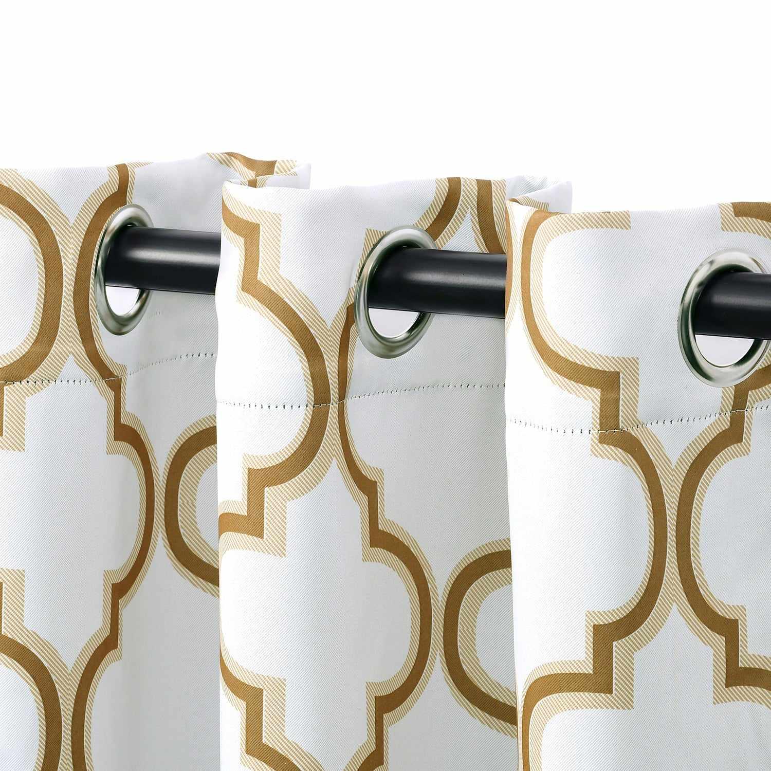 Bohemian Trellis Printed Blackout Curtain Panels Set - Light Blocking Grommet Drapes for Living Room, Bedroom & Nursery - Eclectic Home Decor