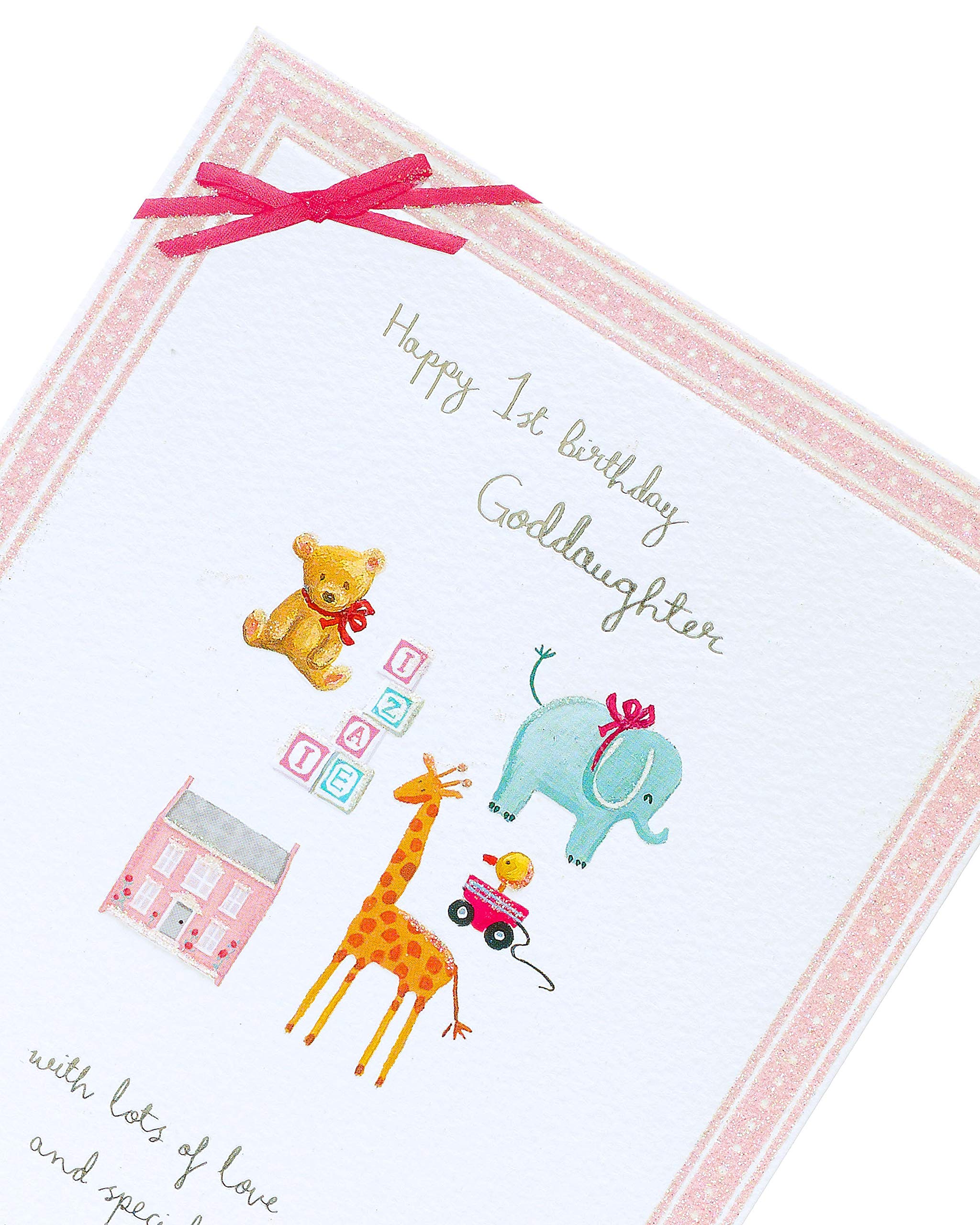 1st Birthday Card for Granddaughter - Cute Animal Design for Girls | Perfect 1st Birthday Gift
