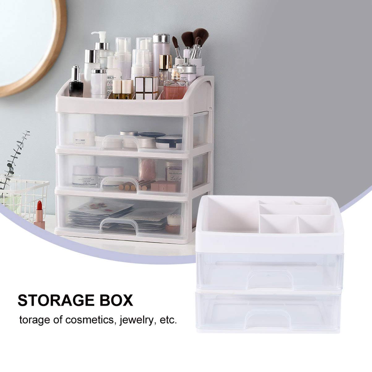 Desktop Makeup Organizer with Drawers - Cosmetic Storage Case for Vanity, Bathroom & Travel | Perfect for Makeup Brushes, Lipsticks & Beauty Essentials
