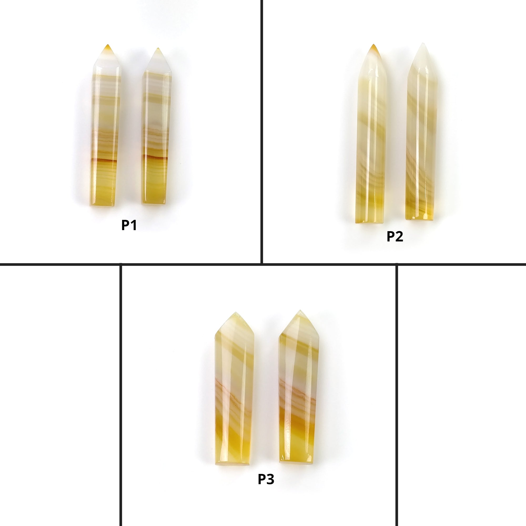 Natural Botswana Agate Gemstone Cabochon - Untreated, Unheated Bi-Color Agate Pencil Cabochon (2pcs) for Jewelry Making, Wire Wrapping & Healing Crystals