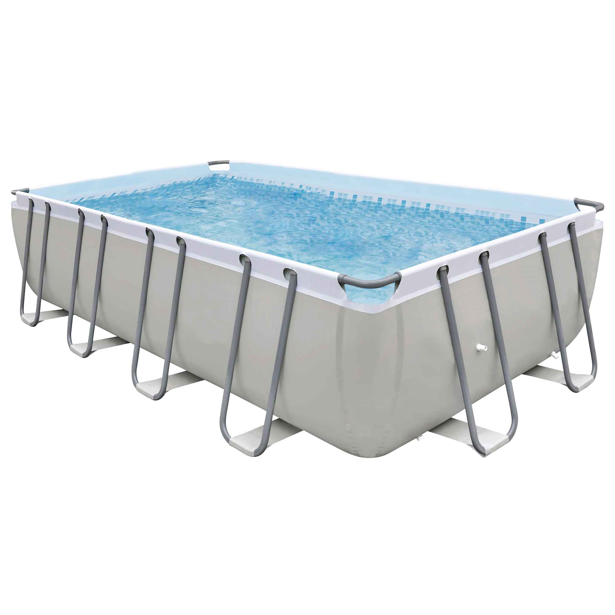 18ft Deluxe Steel Frame Above Ground Swimming Pool with Ladder, Filter Pump & Cover - Durable Rectangular Backyard Pool for Family Fun & Summer Relaxation