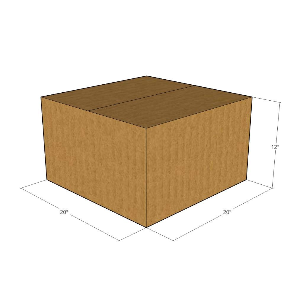 20x20x12 Inches 32 ECT New Corrugated Shipping Boxes - Heavy Duty Moving & Storage Boxes for Home, Office & E-commerce Packaging