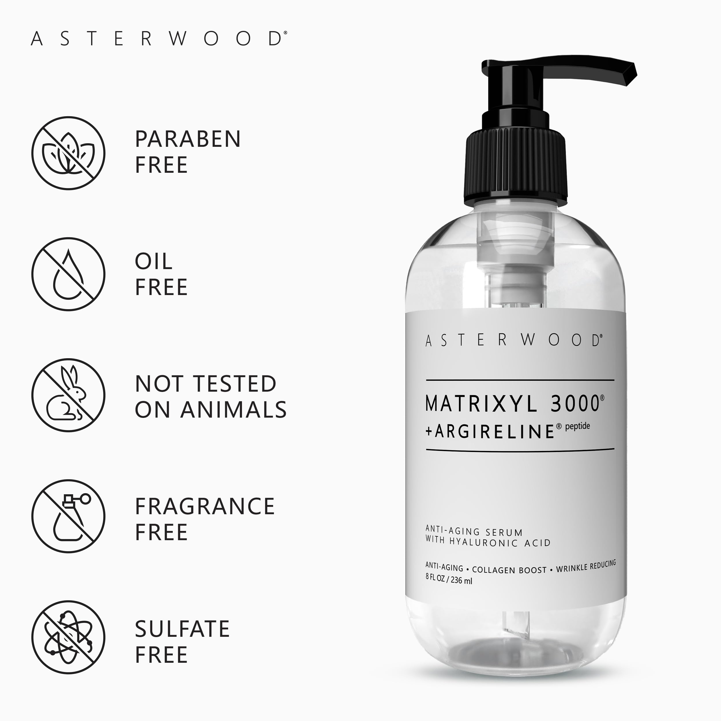 **Asterwood Hyaluronic Acid Serum + Triple Repair Serum + Vitamin C Serum + Matrixyl 3000 Serum (8 oz Each) – Anti-Aging Skincare Set for Hydration, Brightening & Wrinkle Reduction – Perfect for Daily Skincare Routine & Nighttime Use**