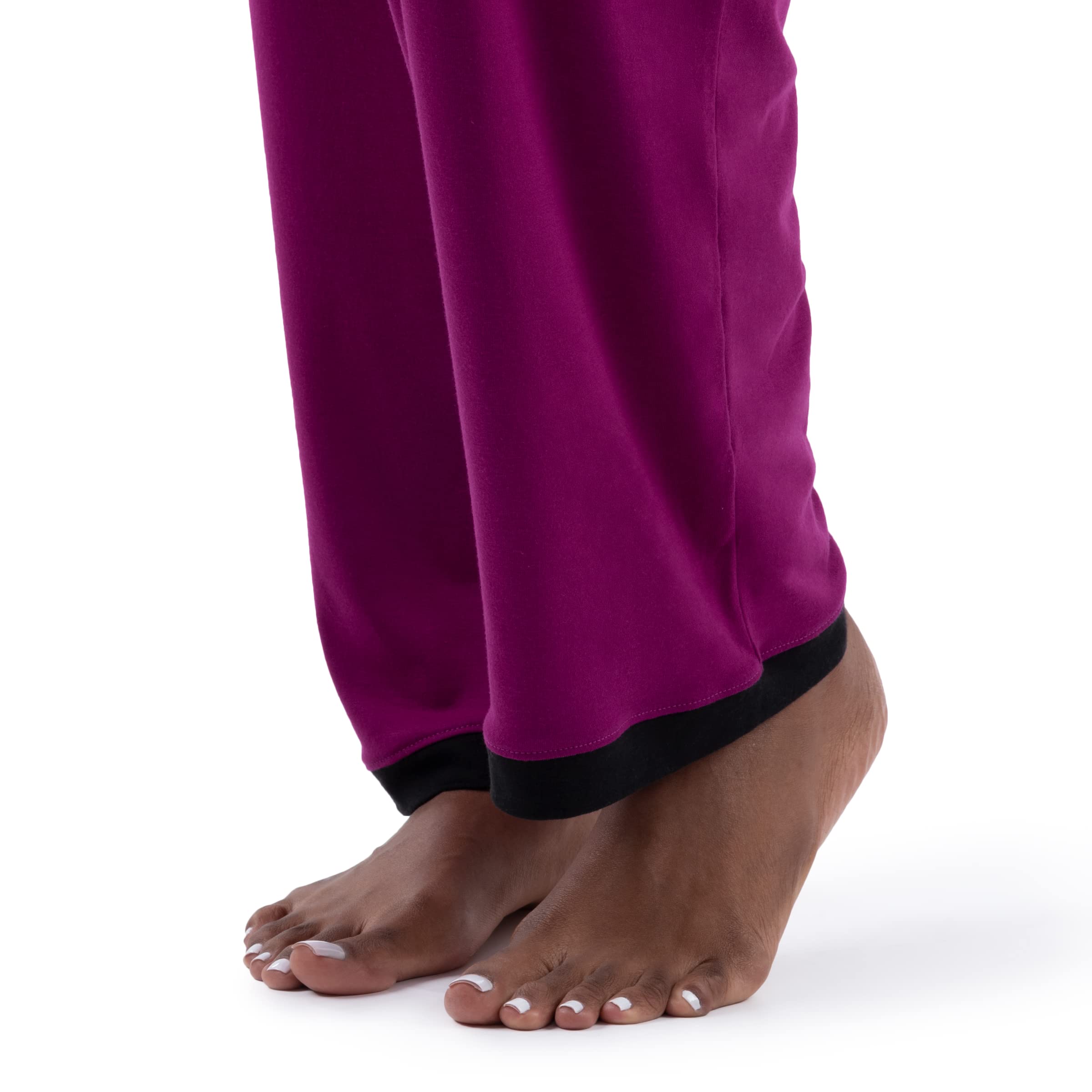 Fruit of the Loom Women's Long Sleeve T-Shirt & Pants 2-Piece Sleepwear Set - Soft Cotton Pajamas for Comfortable Nights & Lounge Wear