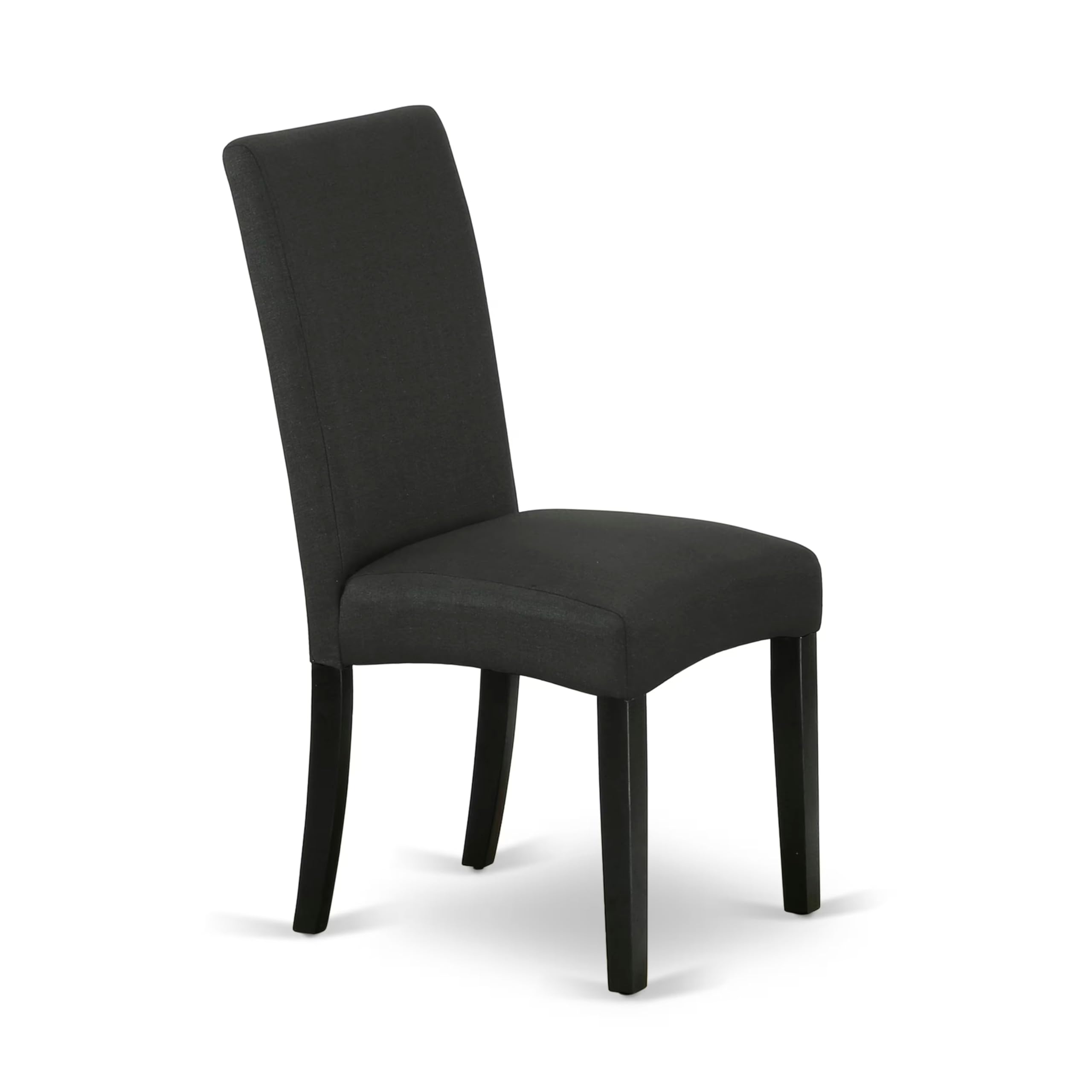 East West Furniture 5-Piece Dining Set with Rectangle Table & 4 Parson Chairs - 36x60 Inch Kitchen Table with V-Legs, Black Linen Fabric Seating - Perfect for Small Spaces, Breakfast Nooks & Modern Dining Rooms