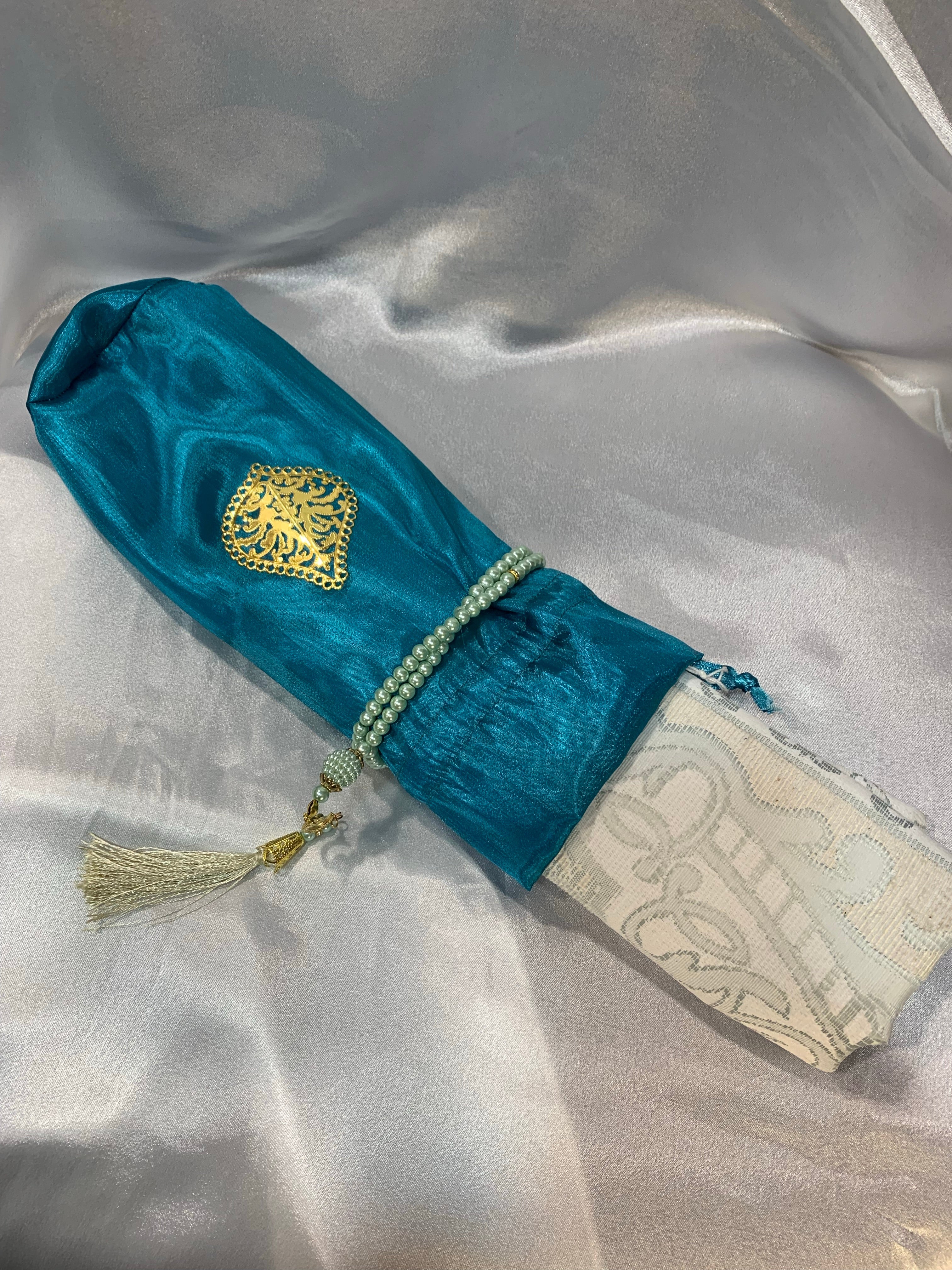 Premium Islamic Prayer Mat & Tasbeeh Set with Gift Pouch GS01 - Perfect for Daily Salah, Ramadan, Hajj & Home Worship