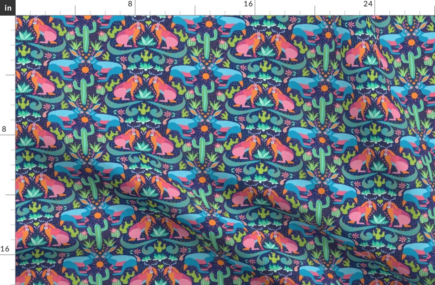 Playful Folklore Cryptozoology Printed Fleece Fabric Fat Quarter - Soft & Cozy for DIY Sewing Projects, Blankets, Loungewear, and No-Sew Crafts - Perfect for Home Decor, Baby Gifts & Seasonal DIYs
