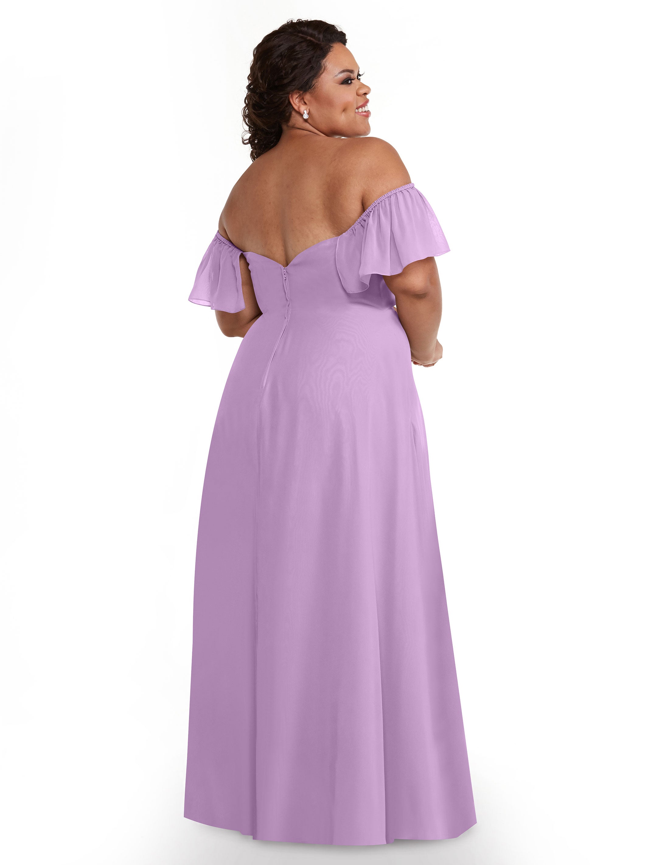 Elegant A-Line Off-The-Shoulder Chiffon Bridesmaid Dress with Pockets - 80168 | Perfect for Weddings, Formal Events & Special Occasions