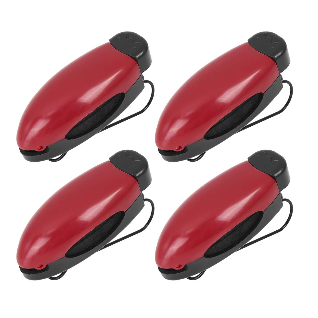 X AUTOHAUX 4-Piece Red & Black Plastic Car Sun Visor Clip - Universal Sunglasses & Card Holder for Sun Protection & Organization - Perfect for Road Trips, Commuting & Daily Driving