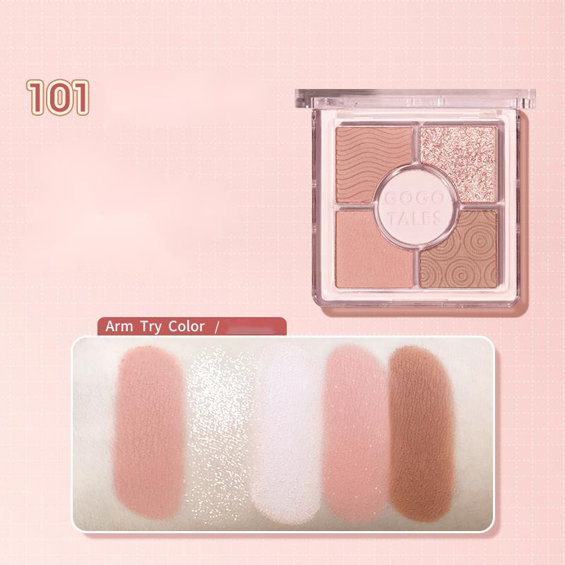 GOGOTALES 5-Color Matte & Pearly Eyeshadow Palette - Long Lasting Pigmented Makeup for Day & Night Looks - Perfect for Parties, Weddings & Everyday Wear
