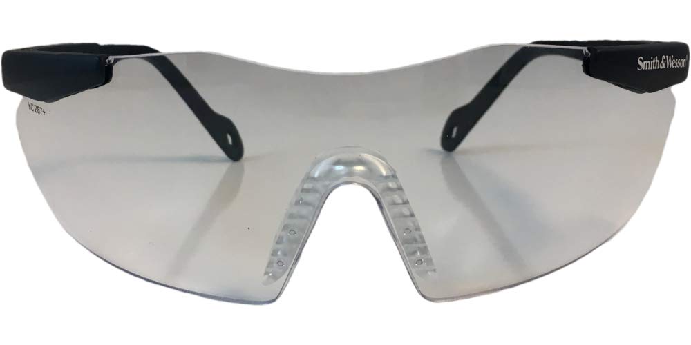 Smith and Wesson Magnum Safety Glasses with Clear Lens & Cleaning Bag - ANSI Z87.1 Certified Protective Eyewear for Shooting, Construction, and DIY Projects