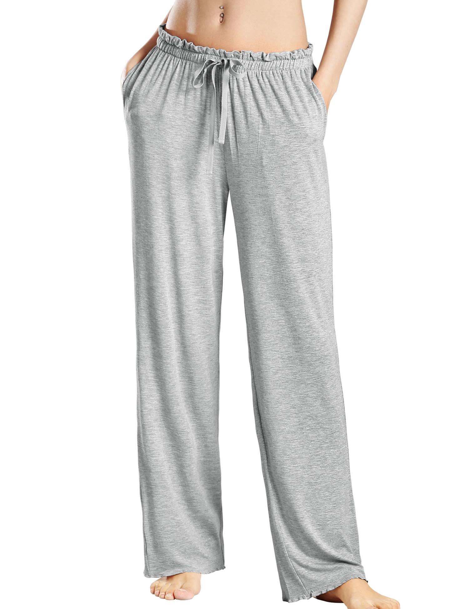COLORFULLEAF Women's Bamboo Pajama Pants - Soft Wide Leg Lounge Pants with Pockets for Sleeping & Relaxing at Home | Comfortable Nightwear for Women