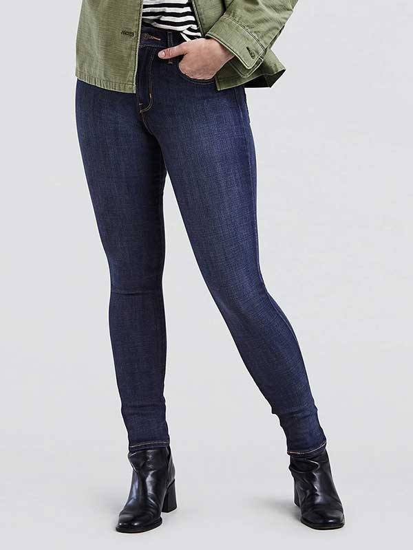 Levi's 188820047 Women's 721 High Rise Skinny Jeans - Blue Story | Slim Fit Stretch Denim Pants for Casual Wear & Everyday Outfits