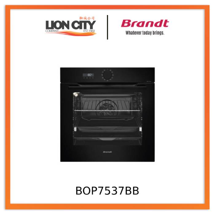 Brandt BOP7537BB/LX 73L Built-in Electric Oven - Stainless Steel, Energy Efficient, Perfect for Baking & Roasting in Modern Kitchens