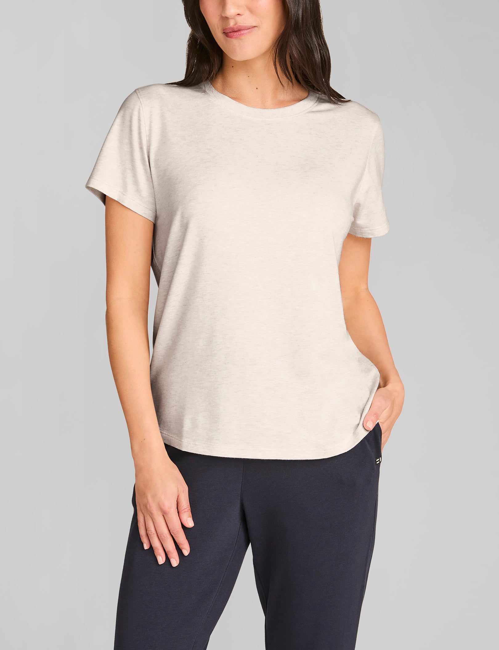 Women's Second Skin Crew Neck T-Shirt - Soft Stretchy Comfort Fit Basic Tee for Everyday Wear | Perfect for Layering, Casual Outfits & Lounge Wear