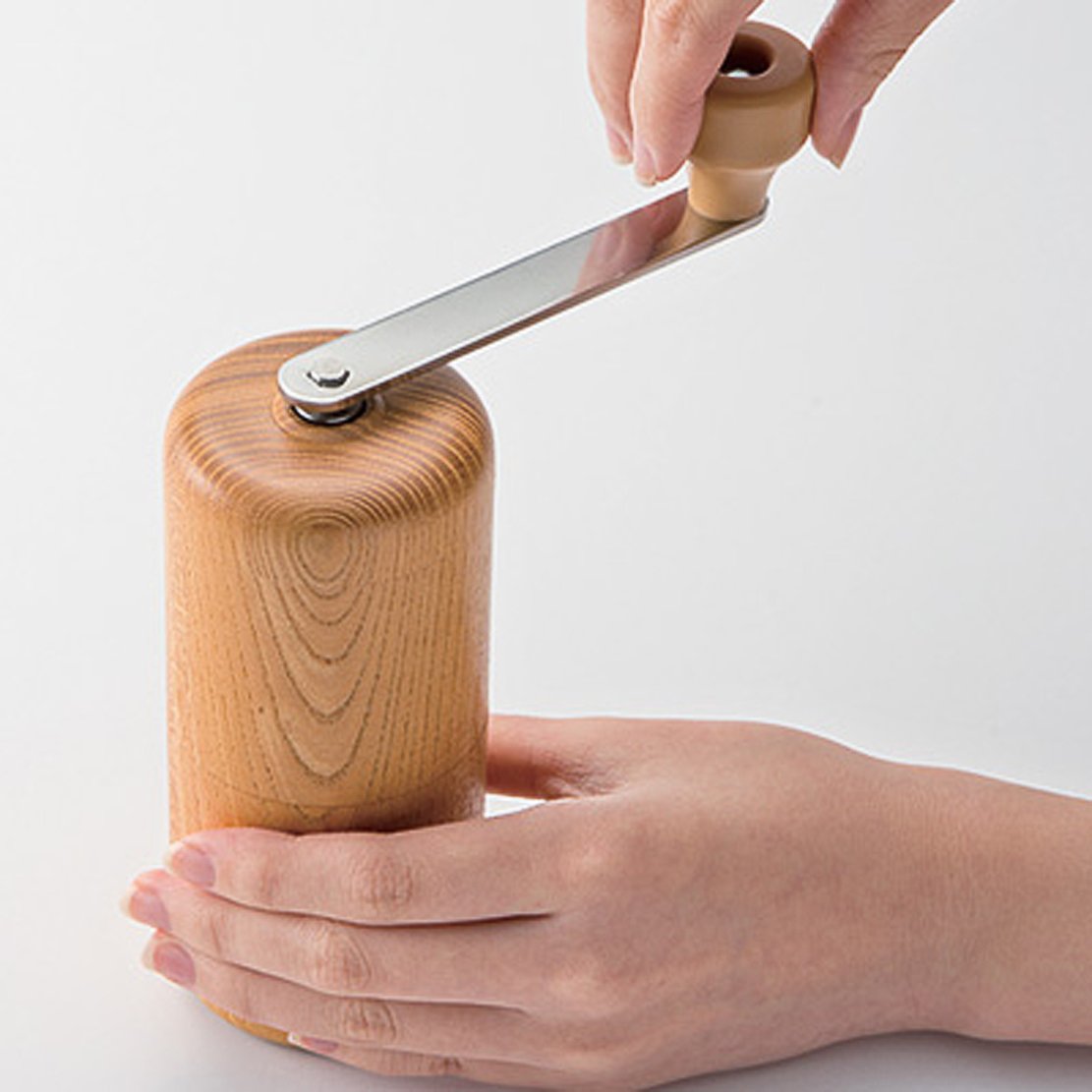 Premium MILLU CERAMIC WOOD Coffee Grinder [KEYAKI] - Manual Burr Mill for French Press, Espresso & Pour Over Brewing at Home
