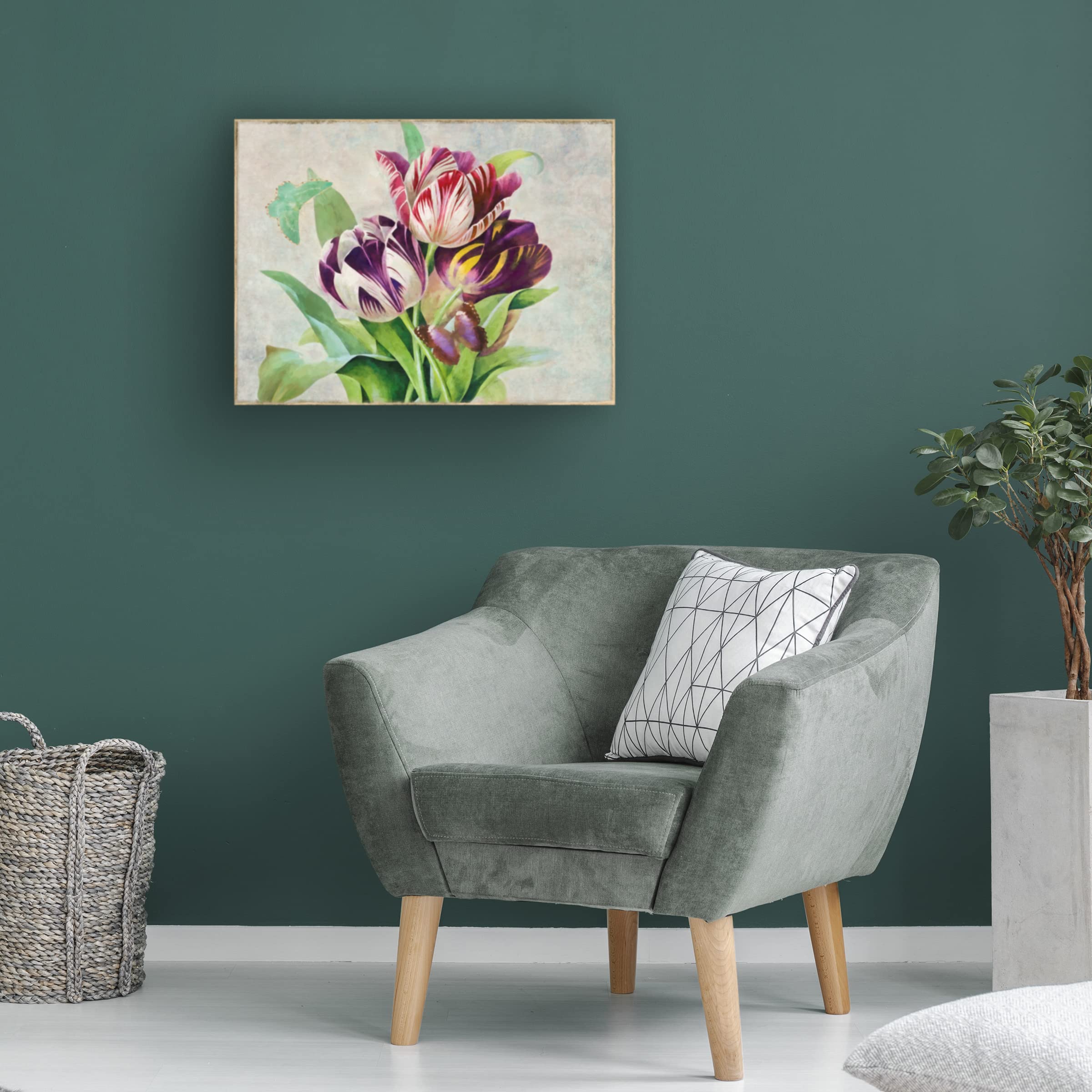 Trademark Fine Art 'Bouquet Tulips I' Floral Canvas Wall Art by Cora Niele - Perfect for Living Room, Bedroom & Office Decor