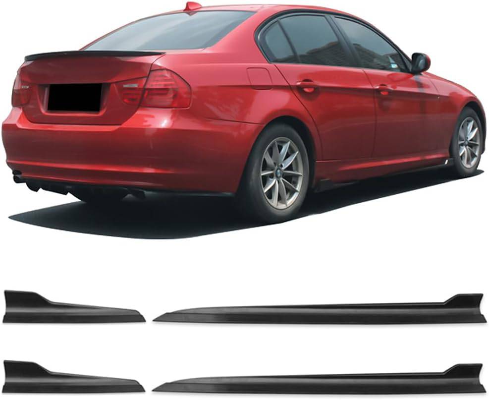 2006-2008 BMW E90 3 Series Sedan Side Skirt - Durable Polypropylene (PP) Unpainted Black Replacement Body Kit - Perfect for Car Upgrades & Street Style Enhancement