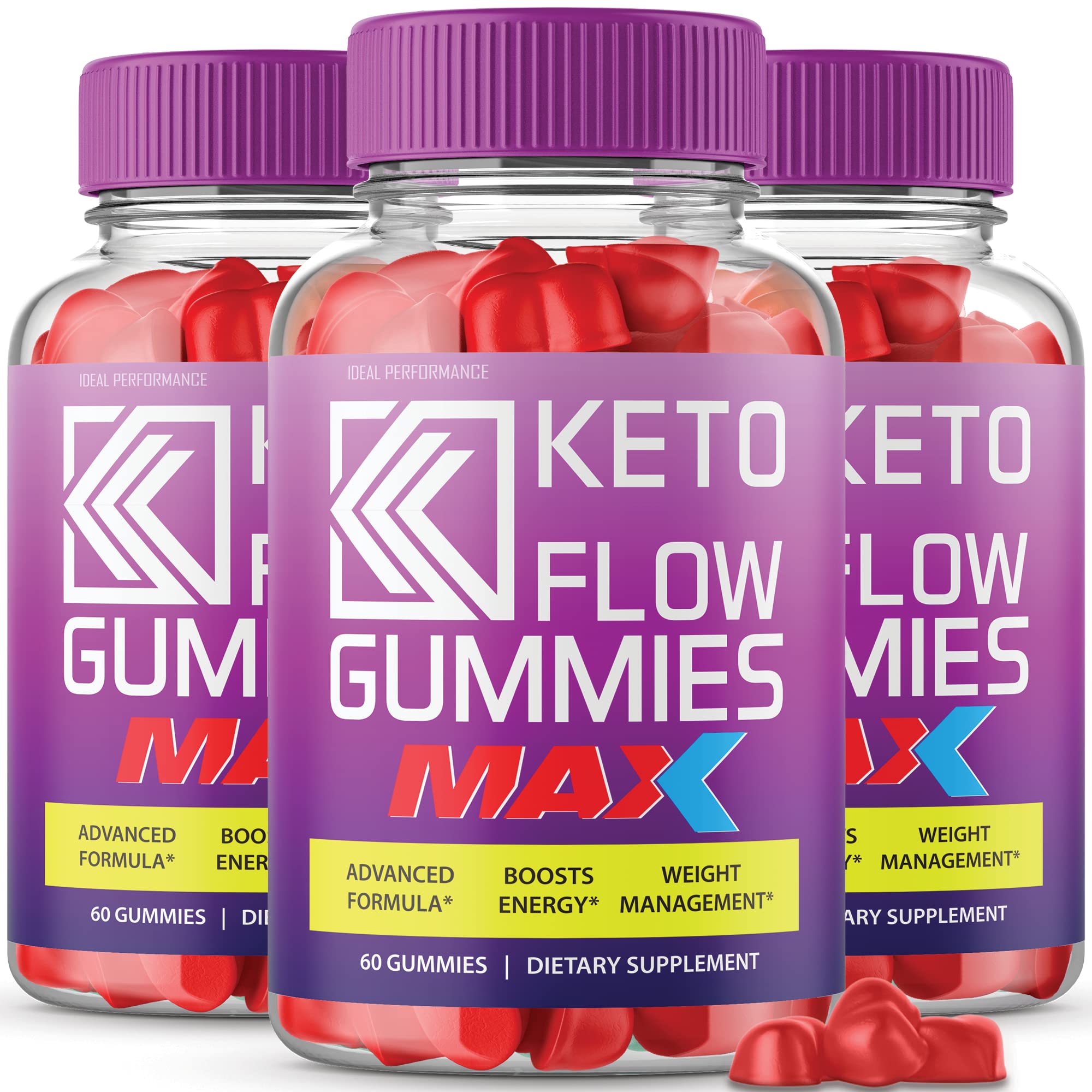 IDEAL PERFORMANCE (3 Pack) Keto Flow Gummies Max Strength - Keto ACV Gummy Bears for Weight Loss & Energy - 180 Count - Perfect for Ketogenic Diet & On-the-Go Snacking