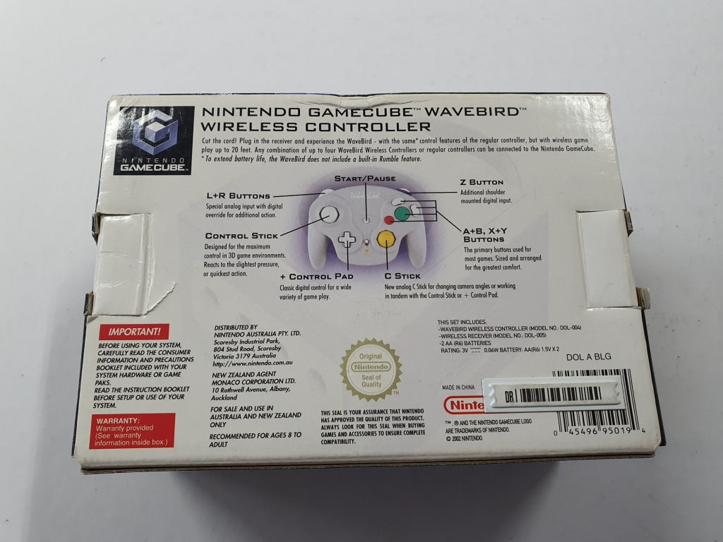 Original Nintendo GameCube WaveBird Wireless Controller with Original Box - Perfect for Retro Gaming & Collectors