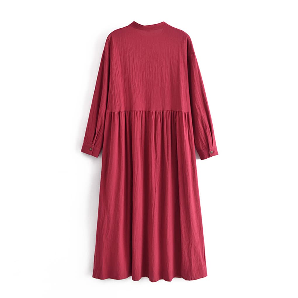 Women's O-Neck Maxi Dress - Long Sleeve Summer Casual Beach Dress for Ladies | Perfect for Vacation, Beach Outings & Summer Parties