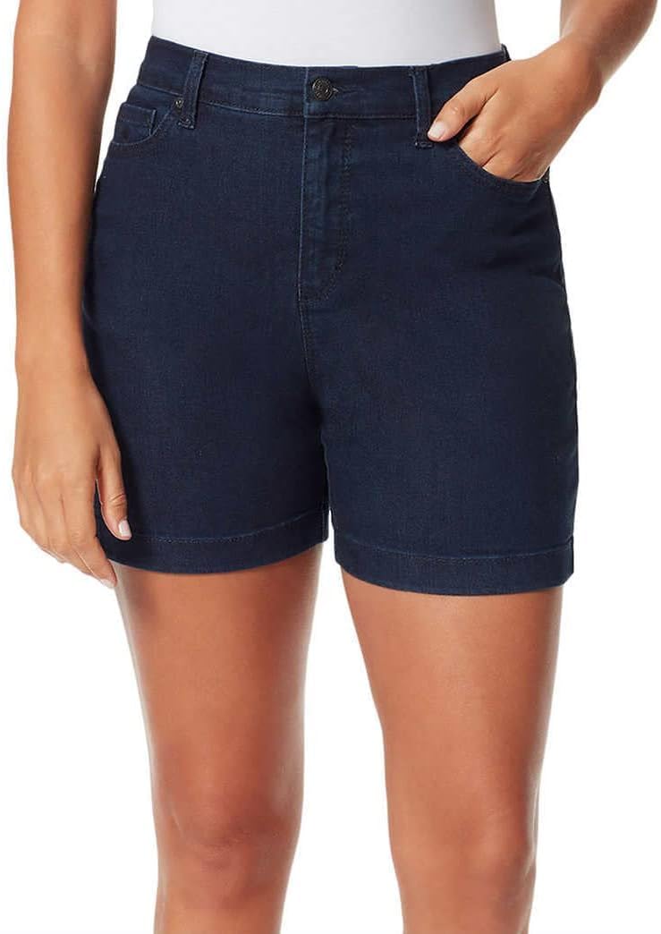 Gloria Vanderbilt Women's Amanda Denim Shorts - Classic Blue, Comfort Fit, High Waist for Casual Wear & Summer Outfits | Perfect for Beach, Shopping & Everyday Style