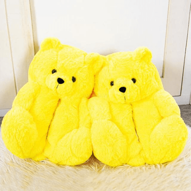 Lemonnade Soft Plush Teddy Bear Slippers - Cozy Indoor House Shoes for Women & Kids - Perfect for Winter, Lounge, and Gift Giving
