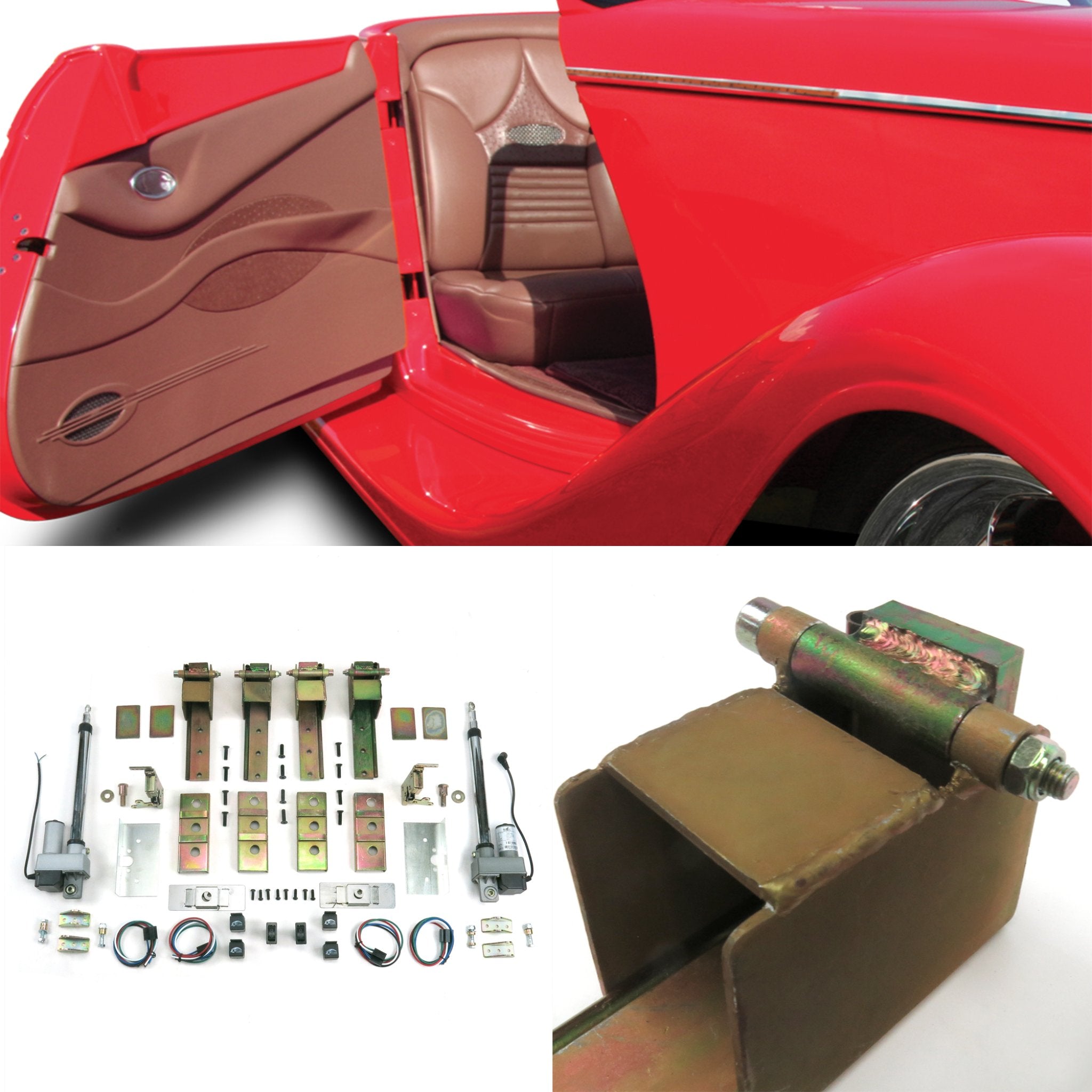 1904 Rambler Model H 2-Door Automated Power Suicide Hidden Hinge Kit with Latches, 12V Motor & Switches - Perfect for Classic Car Restoration & Custom Builds