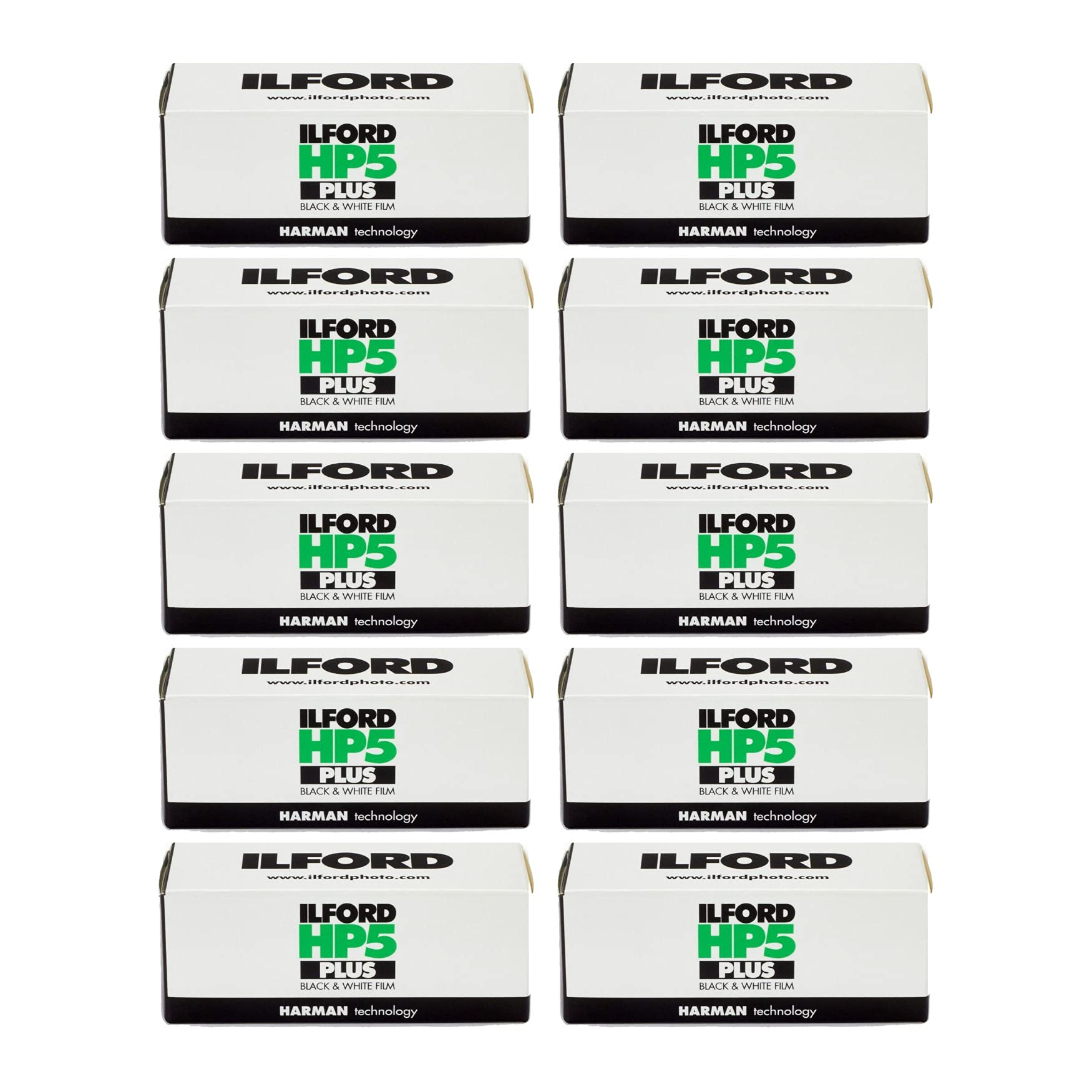 10 Rolls Ilford HP5 Plus 400 Black & White 120 Film for Medium Format Cameras - Perfect for Street Photography, Portraits & Low Light Shooting