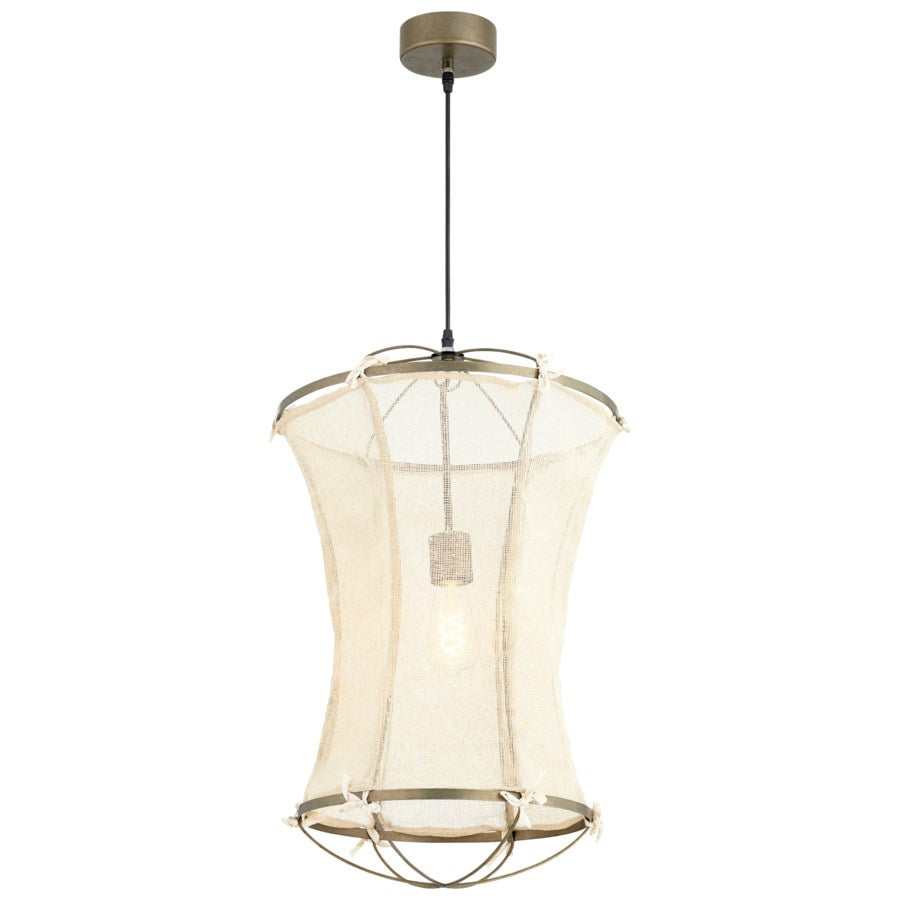 Cyan Design 10910 Ara Pendant Light Fixture - Natural Rattan & Iron Chandelier for Dining Room, Bedroom, or Living Room Decor