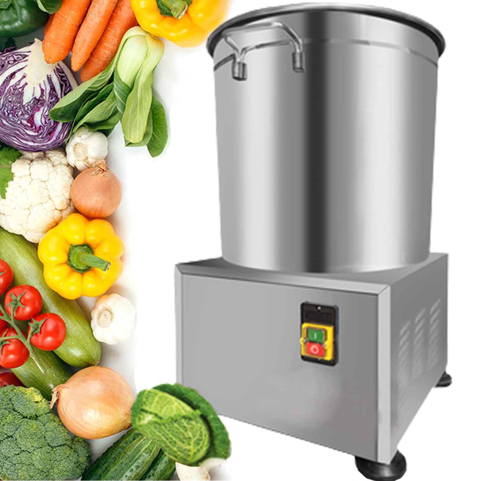 **JIAWANSHUN Commercial Electric Salad Spinner 10L (3kg Capacity) - 110V Stainless Steel Vegetable Dryer for Lettuce, Herbs & Greens - One-Touch Switch - Ideal for Restaurants, Hotels, Cafeterias & Commercial Kitchens**