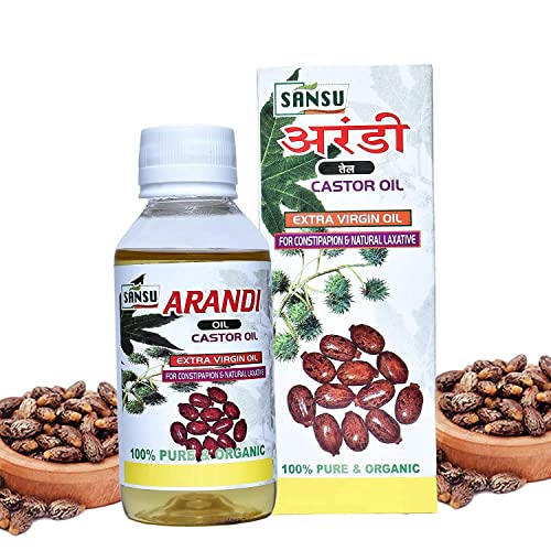 100% Pure Cold Pressed Sansu Arandi Castor Oil - 200ml | Organic Hair Growth & Skin Care | Perfect for Eyelashes, Eyebrows & Dry Scalp Treatment
