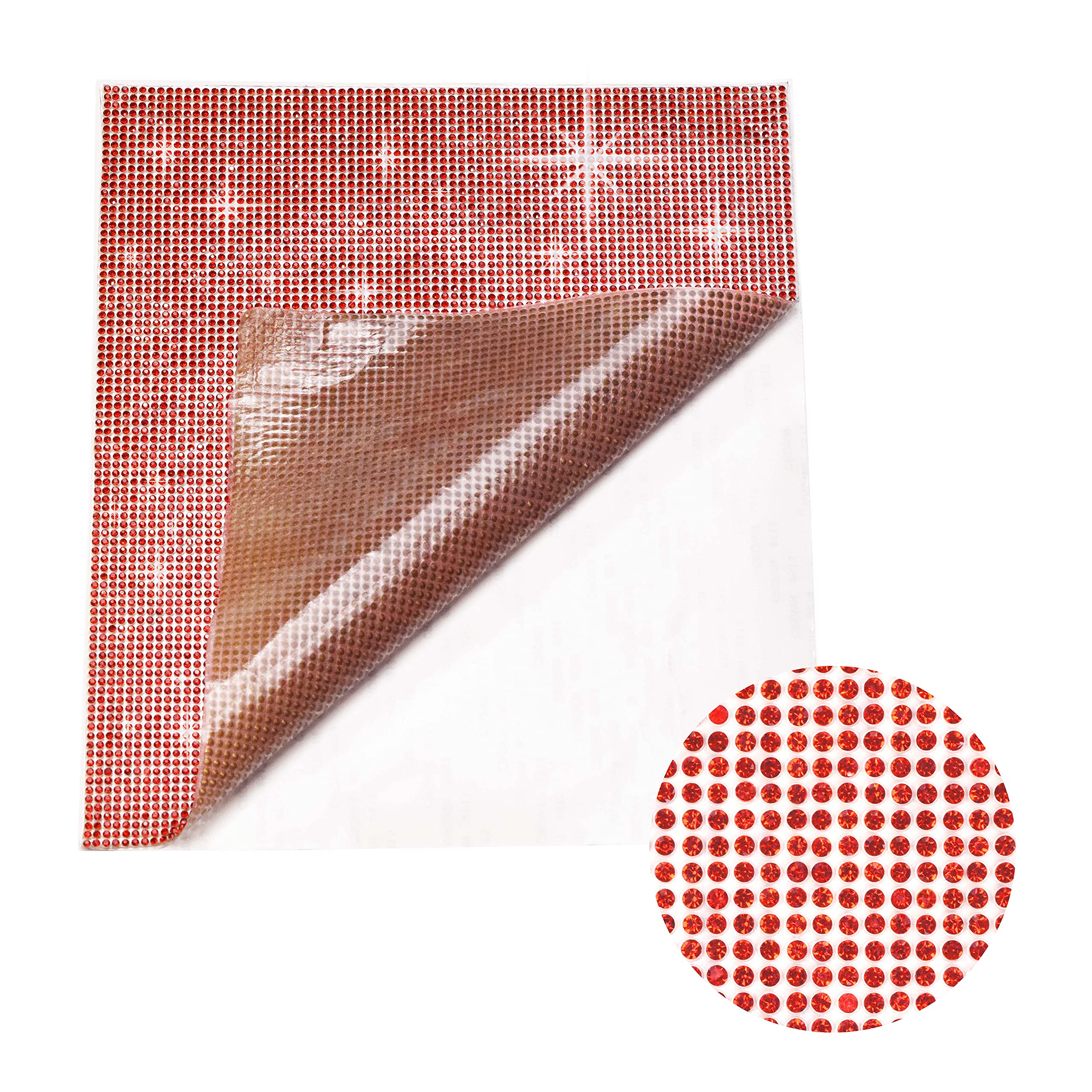 Red Rhinestone Stickers - Self Adhesive Crystal Gem Stickers for DIY Crafts, Gifts, Car Decoration, Phone & Nail Art - Bling Diamond Sheets for Scrapbooking & Home Decor