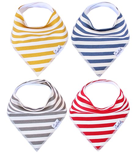 Soft Baby Bandana Bibs 4-Pack for Drooling & Teething - Perfect Baby Shower Gift
