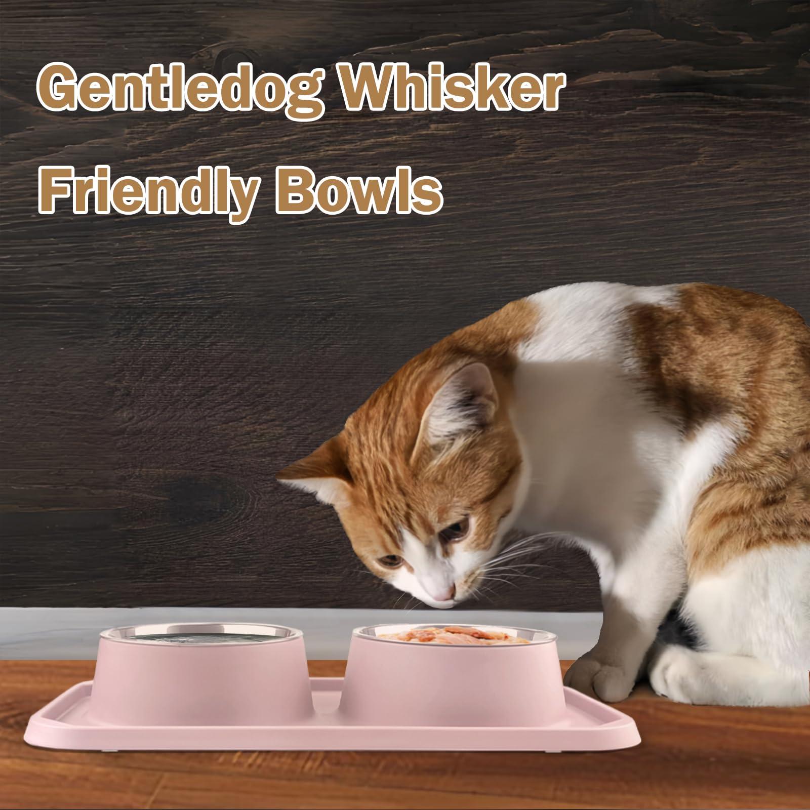 Premium Stainless Steel Cat Bowls for Food and Water - Removable Double Bowls with Anti-Slip Silicone Base for Indoor Cats and Small Dogs (Pink) - Perfect for Mealtime and Hydration at Home