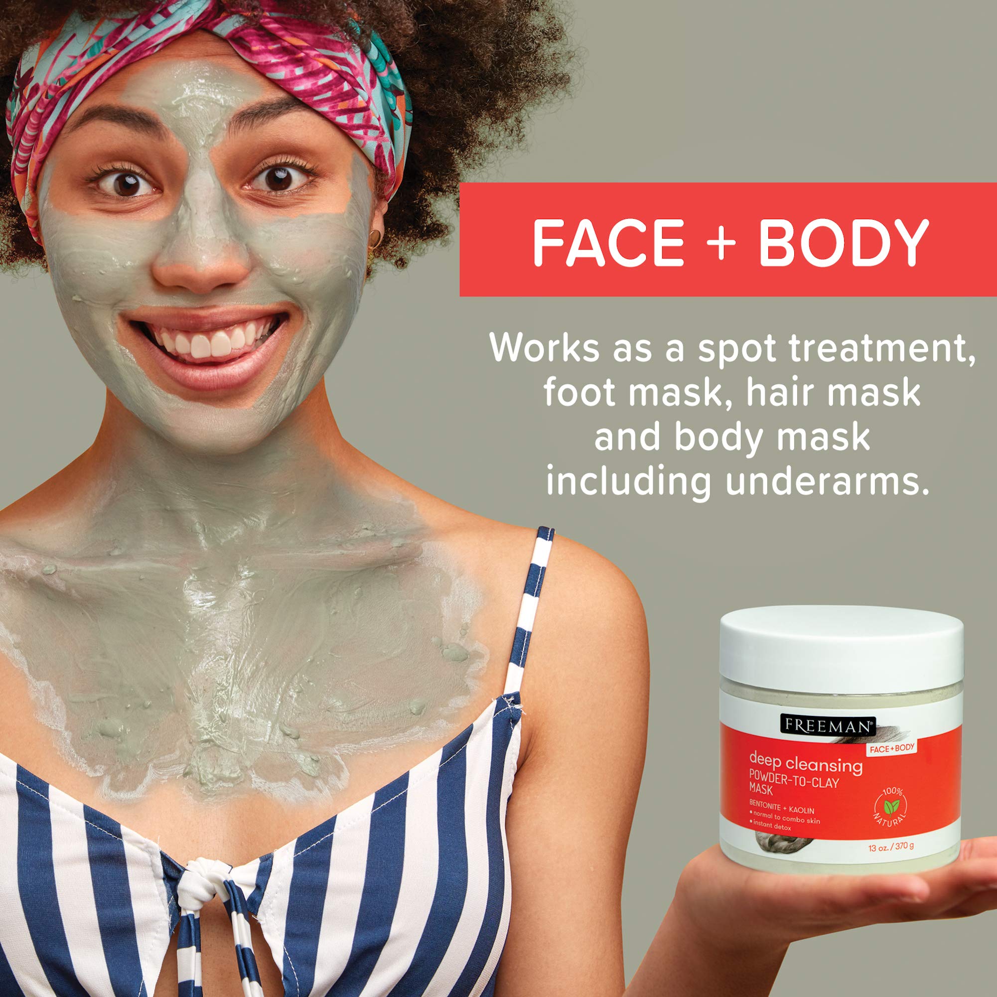 Deep Cleansing Powder-To-Clay Beauty Mask for Acne & Blackheads - Detoxifying Facial Mask for Oily & Combination Skin - Perfect for Spa Night & Self-Care Routine