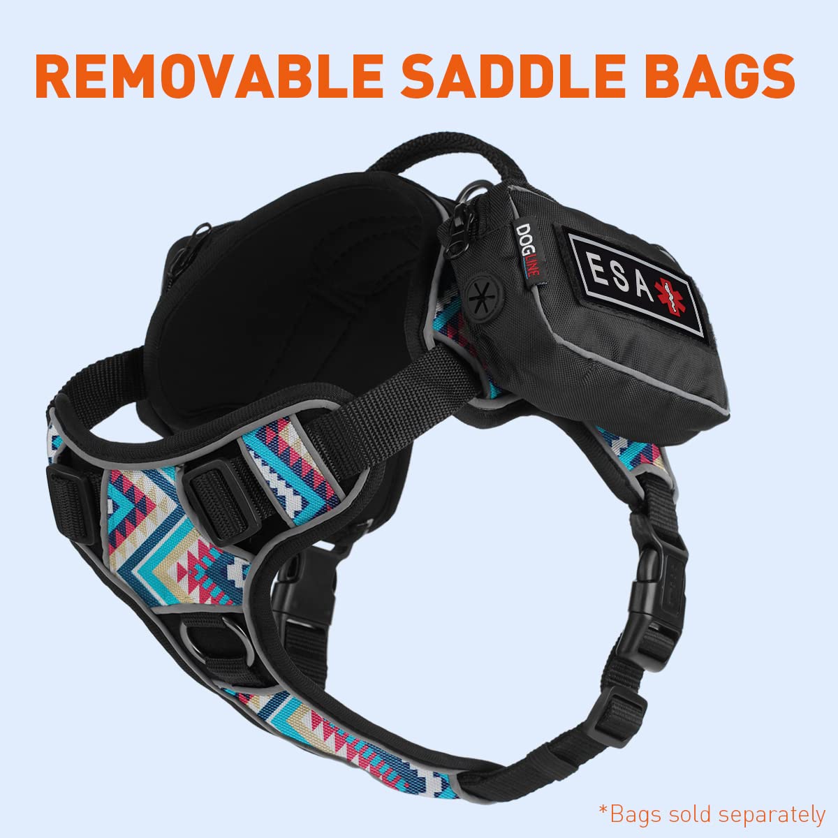 No-Pull Dog Harness with 3D Rubber Patches & Reflective Strips - Soft Comfortable Vest with Quick Release Buckles & Handle (36-45