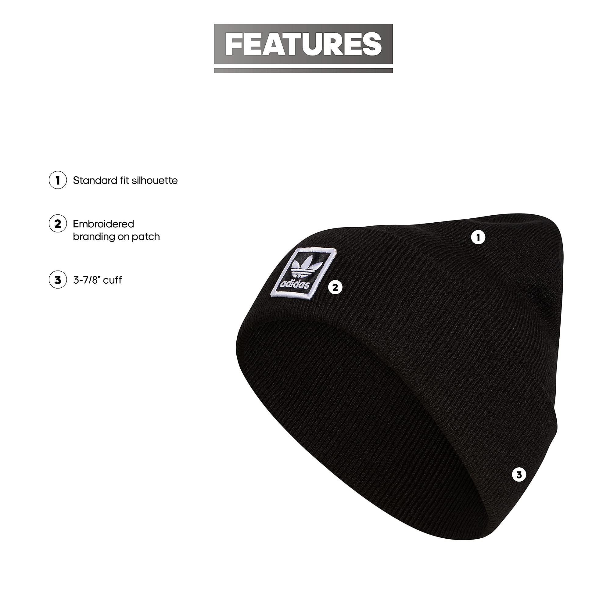 adidas Unisex-Adult Tall Utility Cuff Beanie - Warm Winter Hat for Men & Women - Perfect for Skiing, Snowboarding & Outdoor Activities