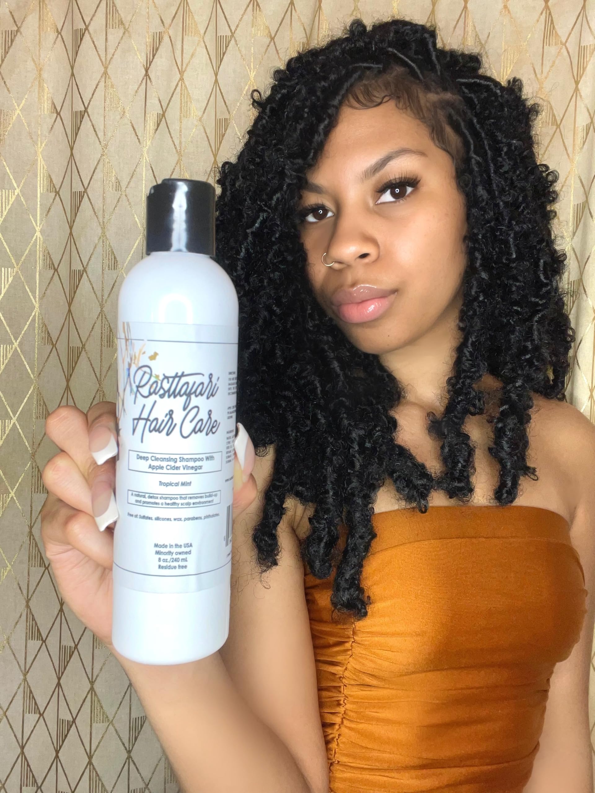 Rastta Locs Apple Cider Vinegar Shampoo - Deep Cleansing & Detox for Dreads, Twists & Braids | pH Balanced with Aloe Vera & Peppermint Oil | Residue Removal for Healthy Locs (8 oz) | Perfect for Weekly Scalp Refresh & Natural Hair Maintenance