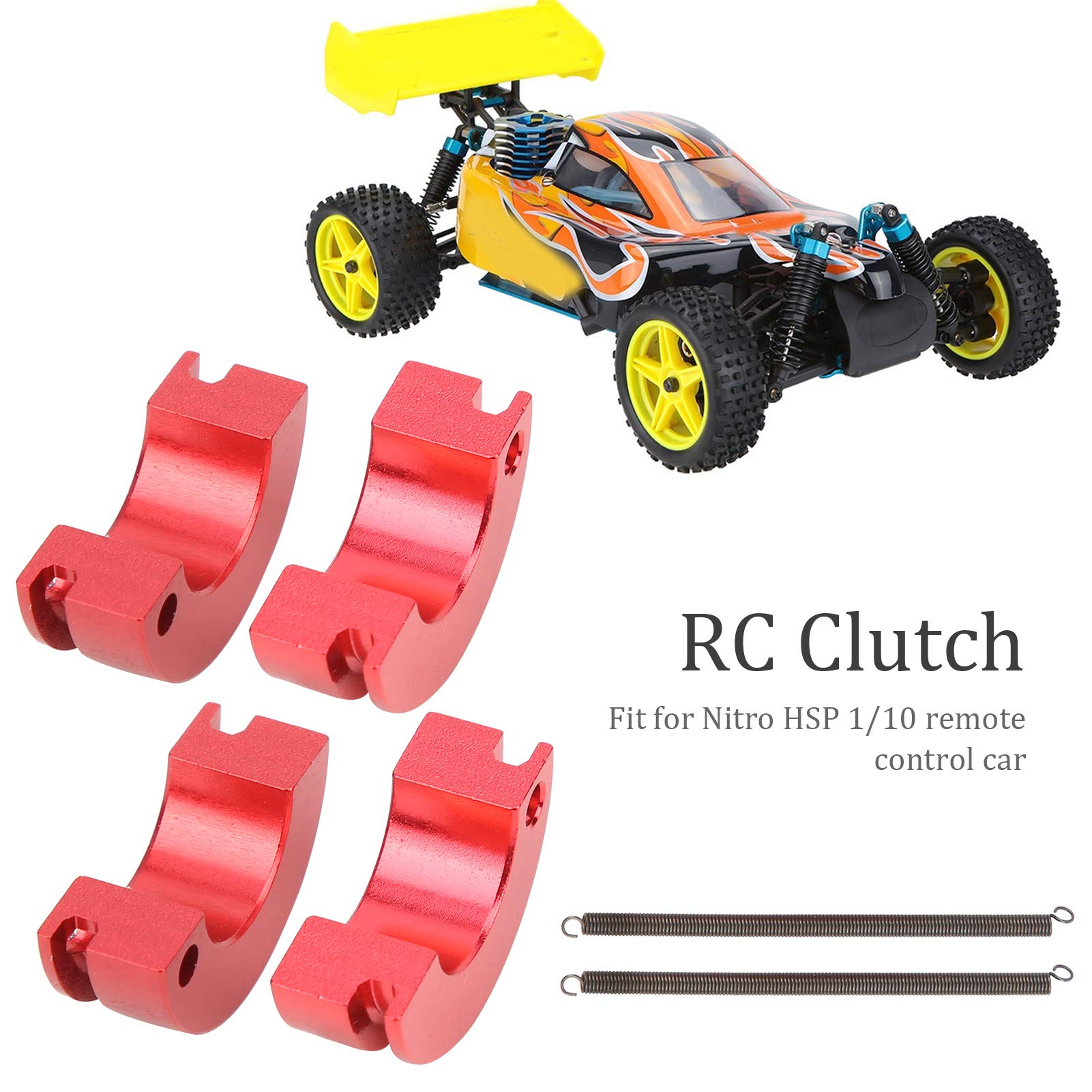 高性能RC车铝合金离合器鞋与稳定小尺寸离合器弹簧，适用于Nitro RC车改装与竞速场景