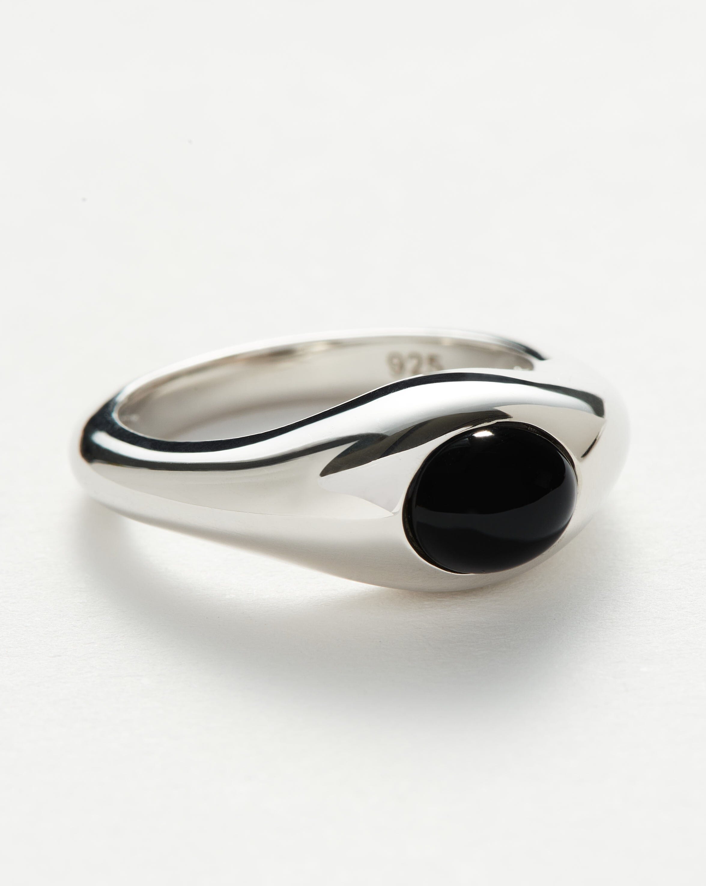 Savi Sculptural Gemstone Stacking Ring - Sterling Silver & Black Onyx Jewelry for Women | Elegant Layered Rings for Everyday Wear, Gift Giving & Special Occasions