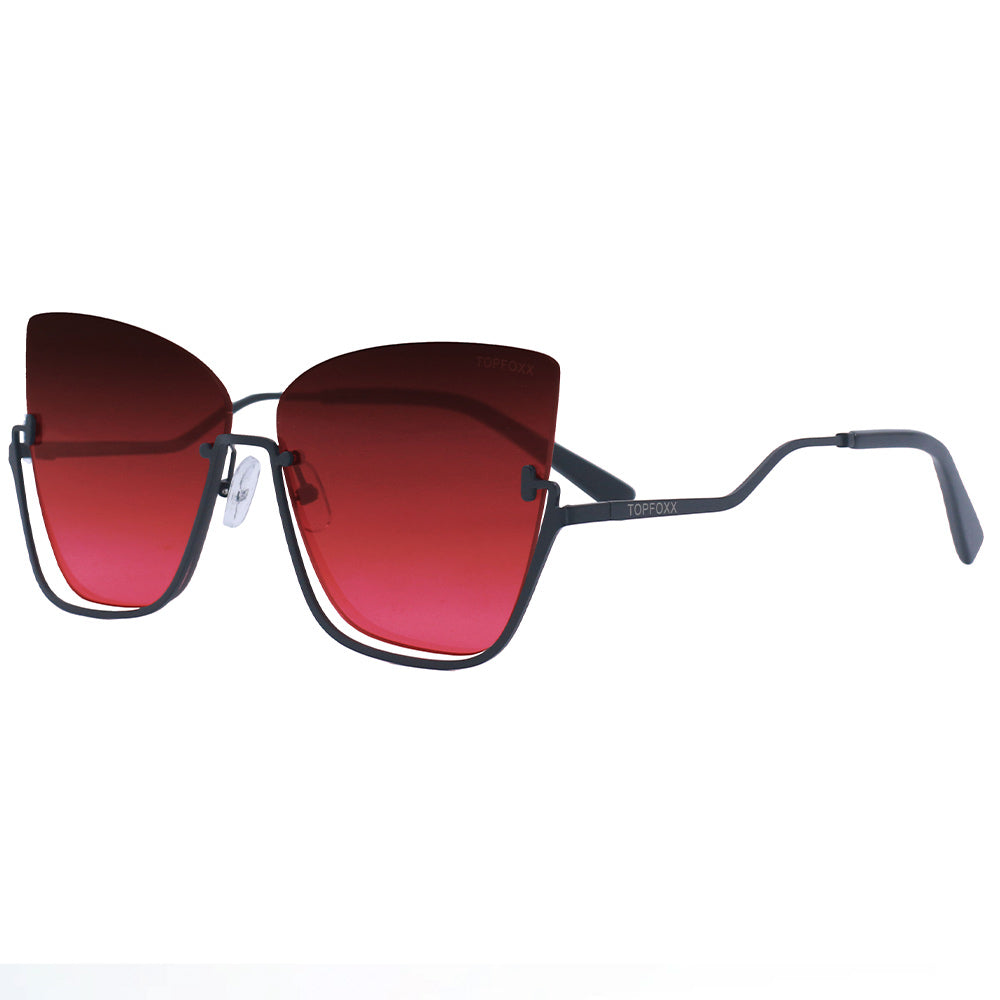Vixen Ruby Rimless Metal Cateye Sunglasses for Women - Trendy Retro Cat Eye Shades with UV Protection - Perfect for Beach, Driving & Fashion Outfits