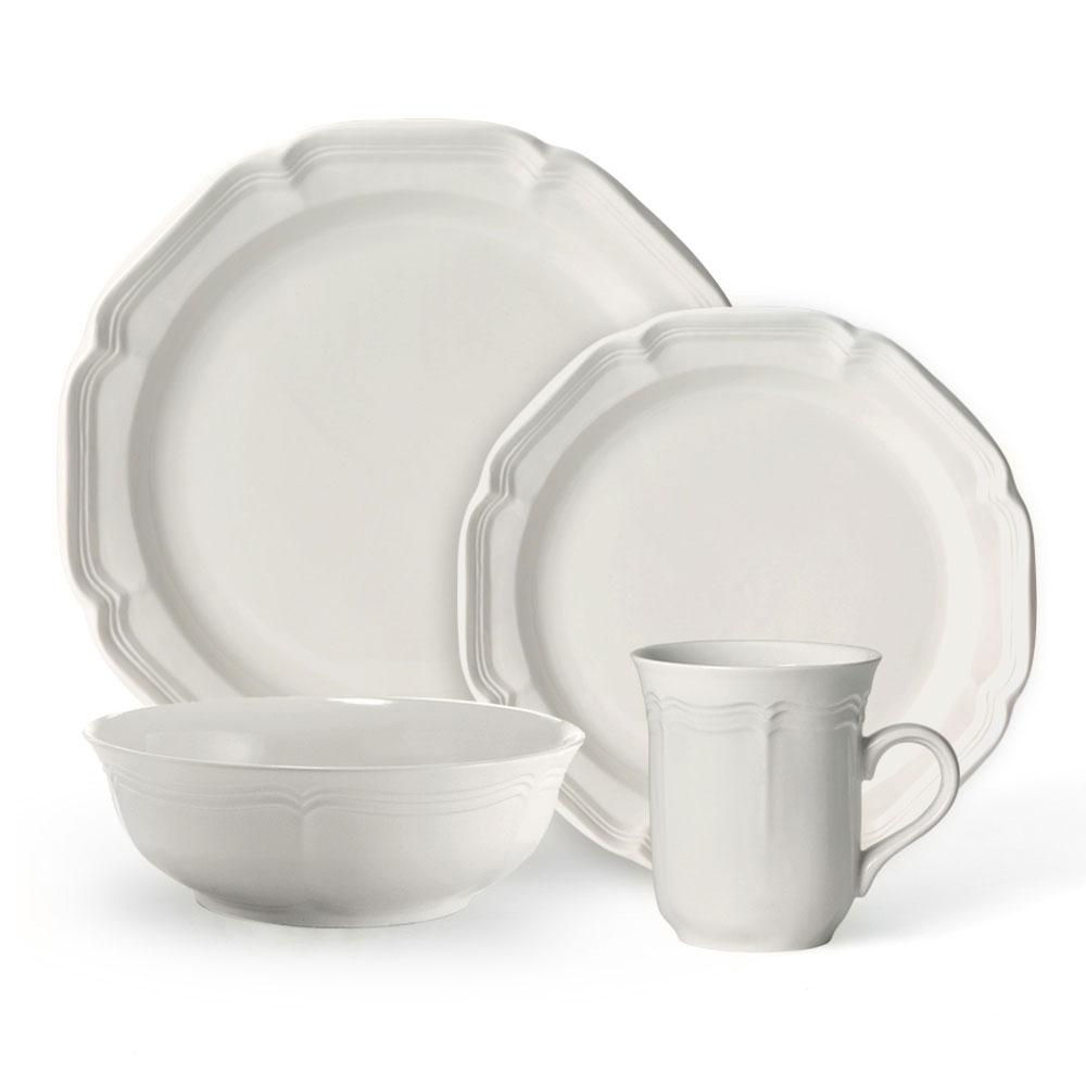 French Countryside® 16-Piece Porcelain Dinnerware Set - Service for 4 - Elegant Tableware for Everyday Dining & Entertaining - Perfect for Family Meals, Dinner Parties & Special Occasions