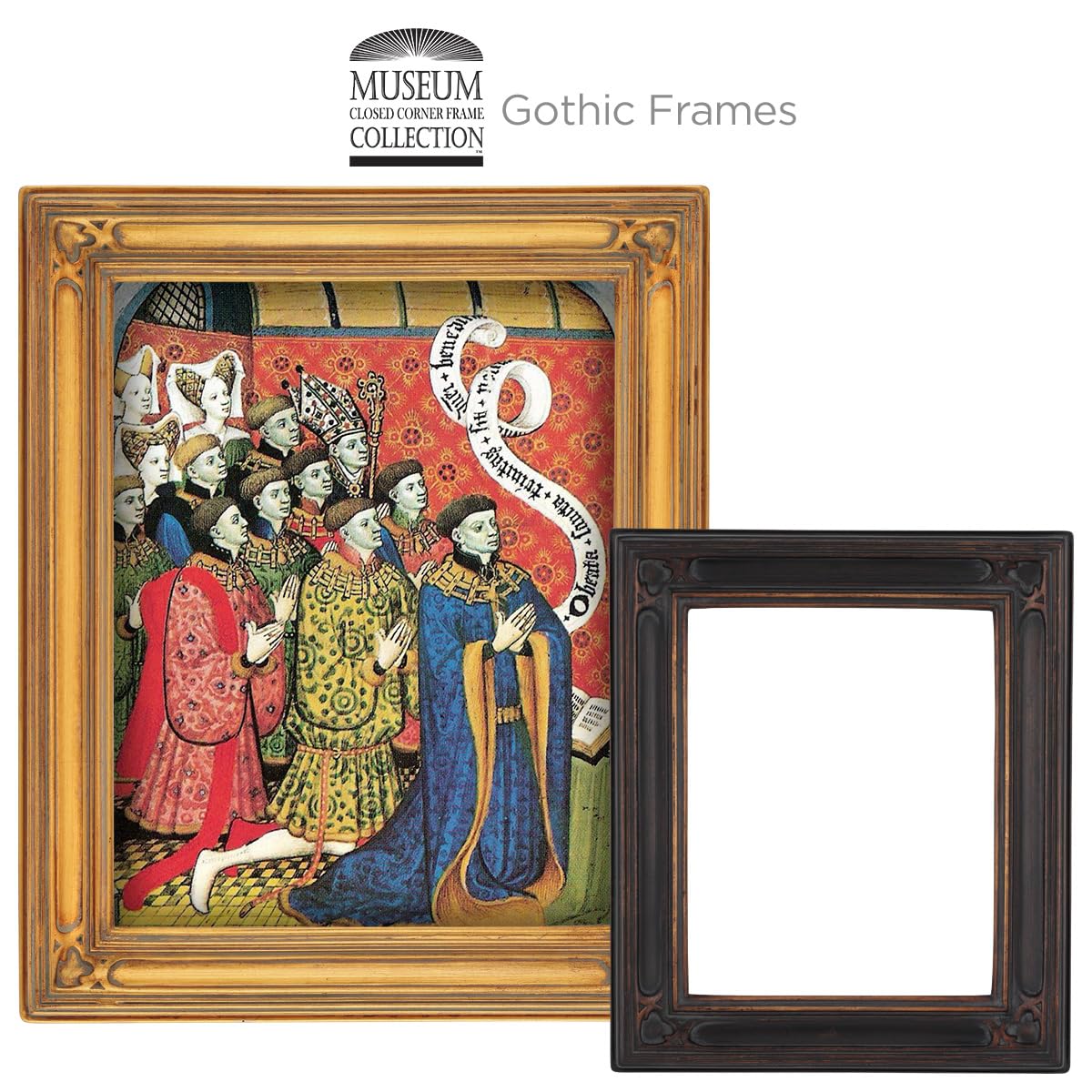 12x16 Gold Ornate Gothic Picture Frames - 6 Pack Antique Oil Painting Frames with Open Back, No Glass | Museum-Quality Closed Corner Design for Wall Art, Home Decor & Gallery Displays