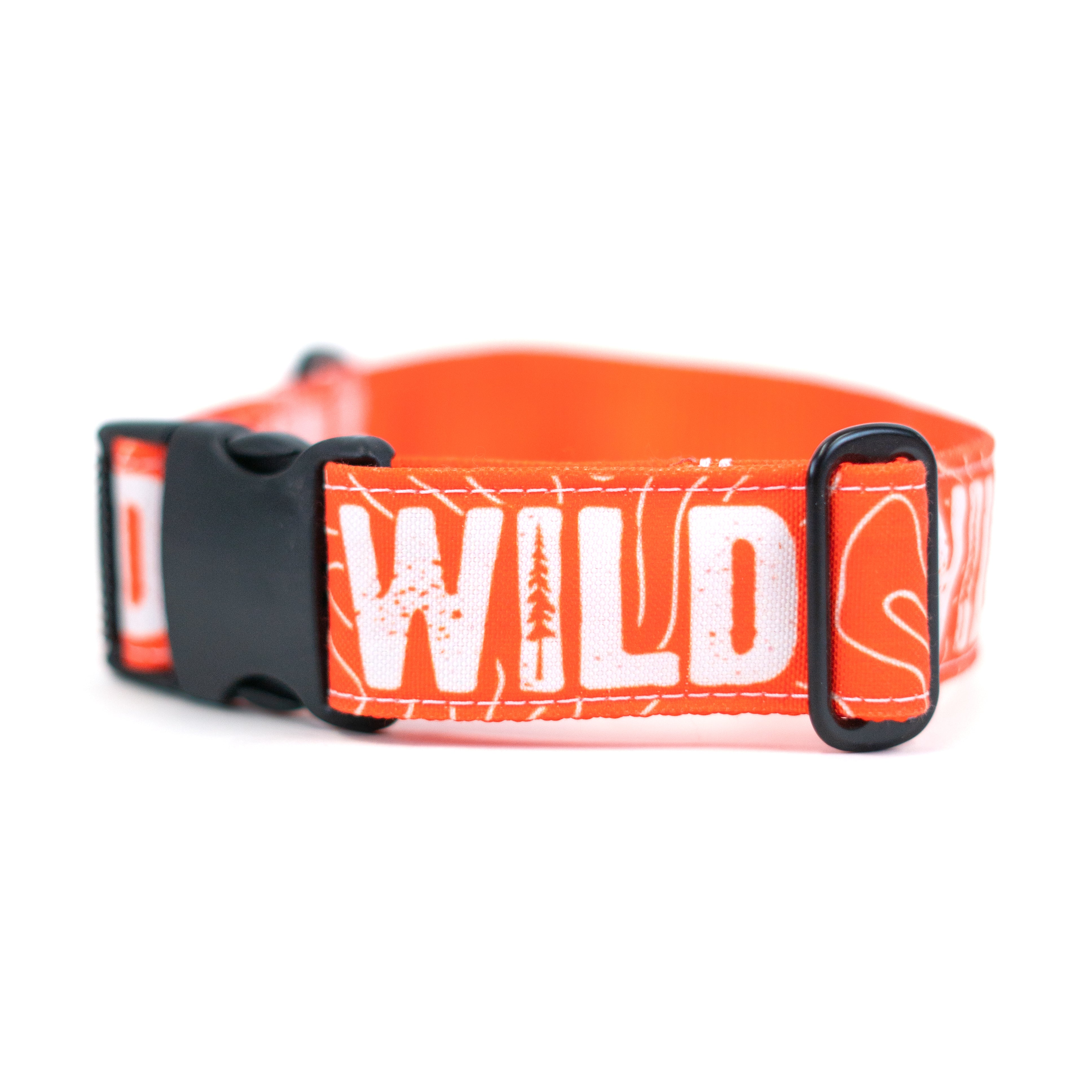 Neon Orange WILD Reflective Dog Collar - High Visibility Pet Safety Collar for Night Walks, Jogging & Outdoor Adventures