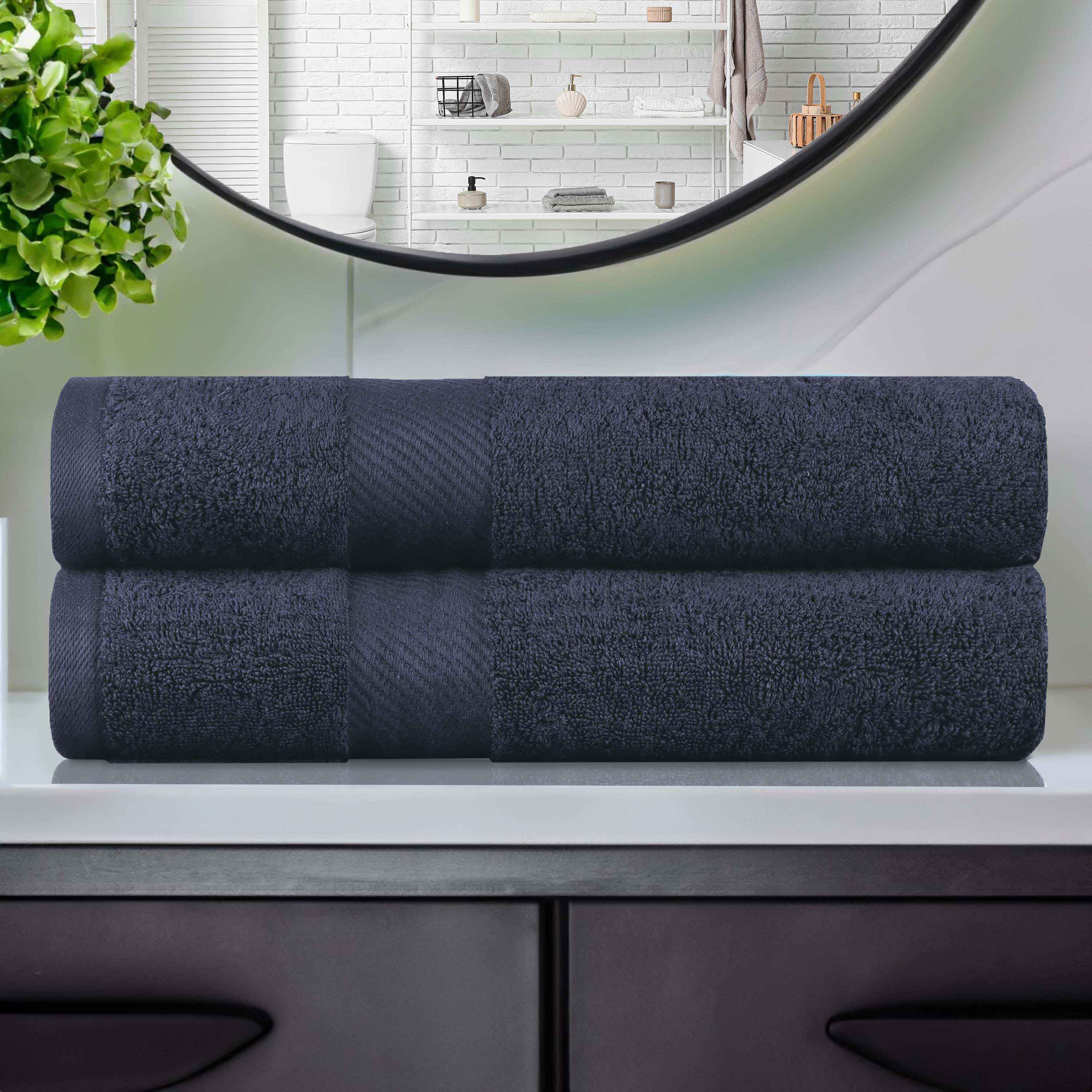 Premium Egyptian Cotton Bath Towels Set of 2 - Medium Weight, Ultra Soft & Absorbent - Perfect for Spa, Bathroom & Luxury Hotels