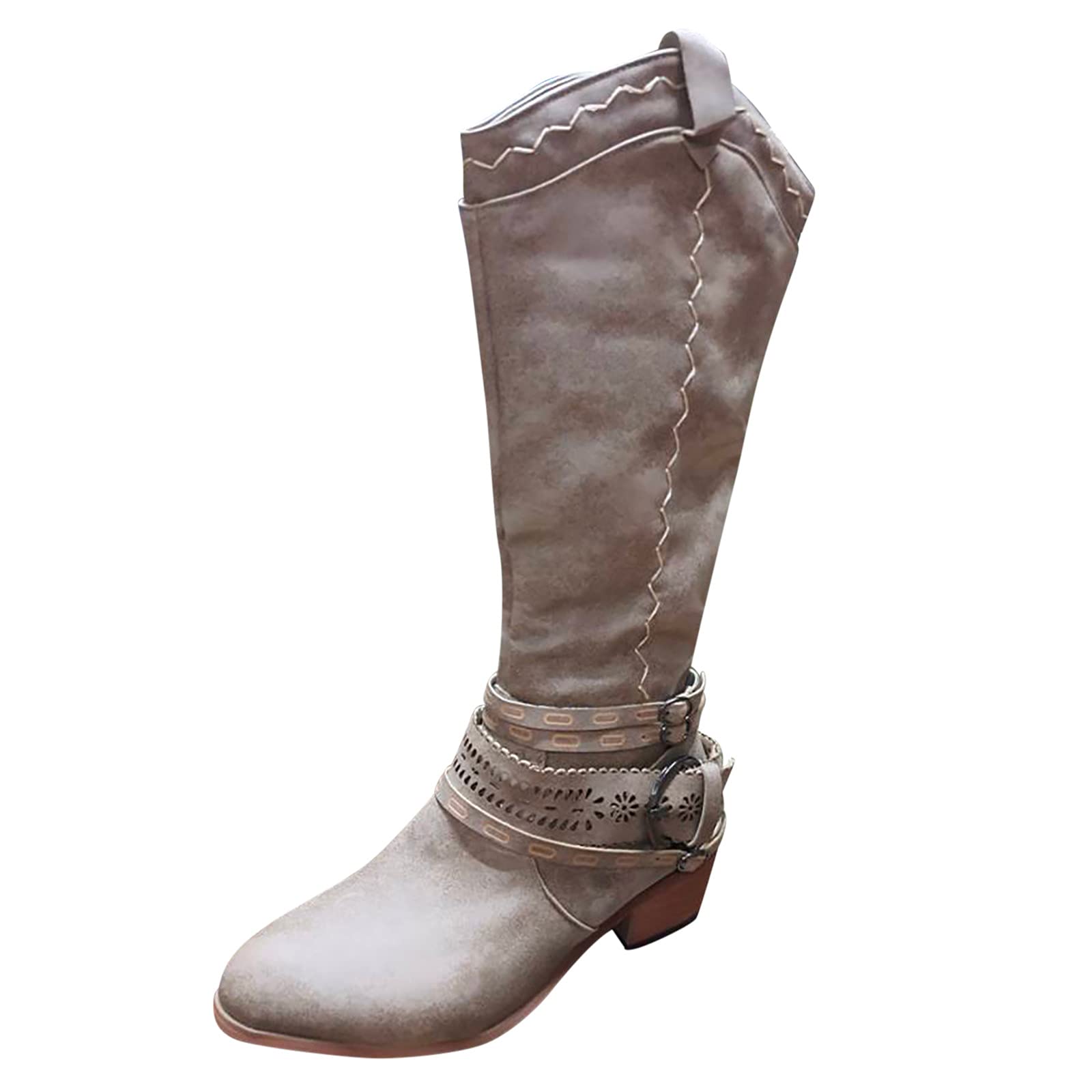 Women's Comfortable Arch Support Booties - No Heel Side Zipper Vintage Leather Flat Boots for Walking & Work | Fall Winter Fashion Shoes for Women 2024