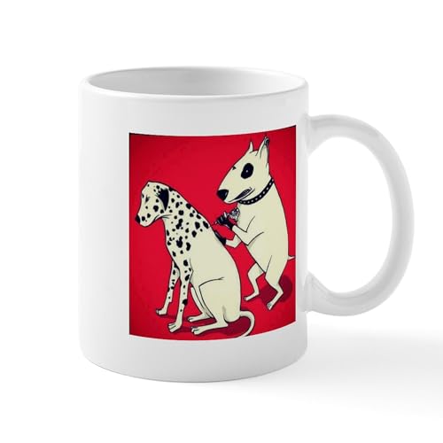 White - Dalmatian Getting Some Ink Mugs